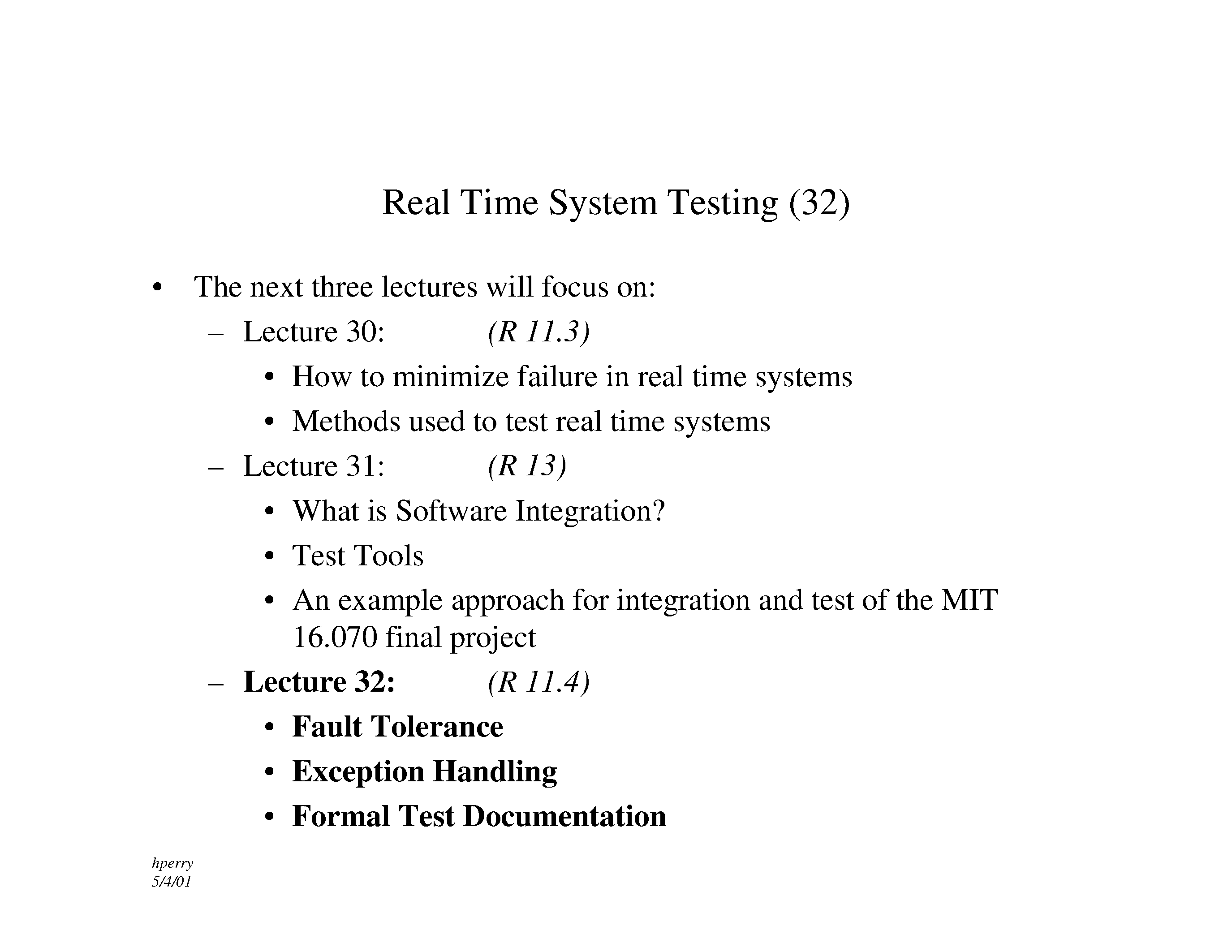 Datasheet TL32 - Real Time System Testing MIT 16.070 Lecture 32 page 2