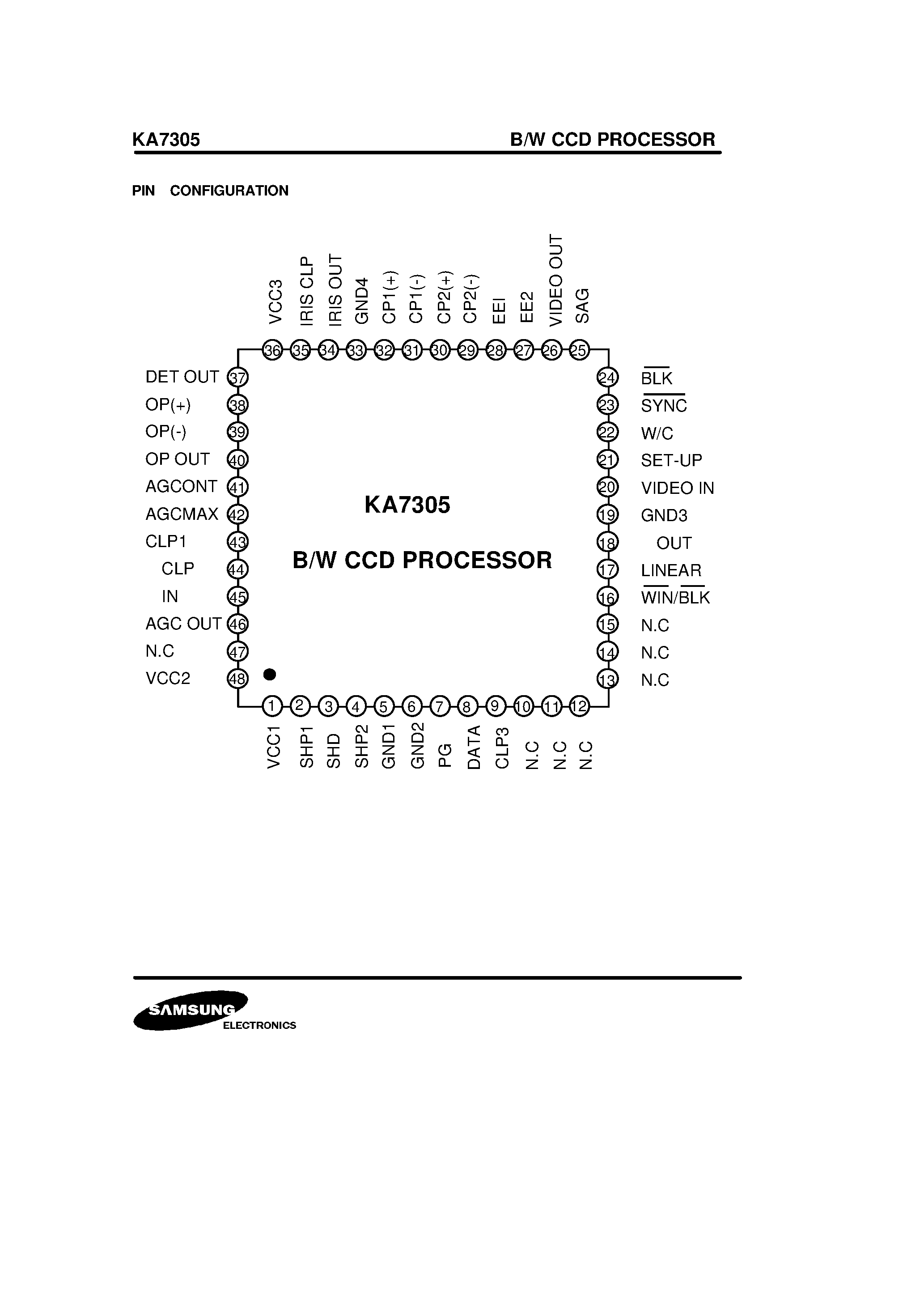 Datasheet KA7305 - B/W CCD PROCESSOR page 2