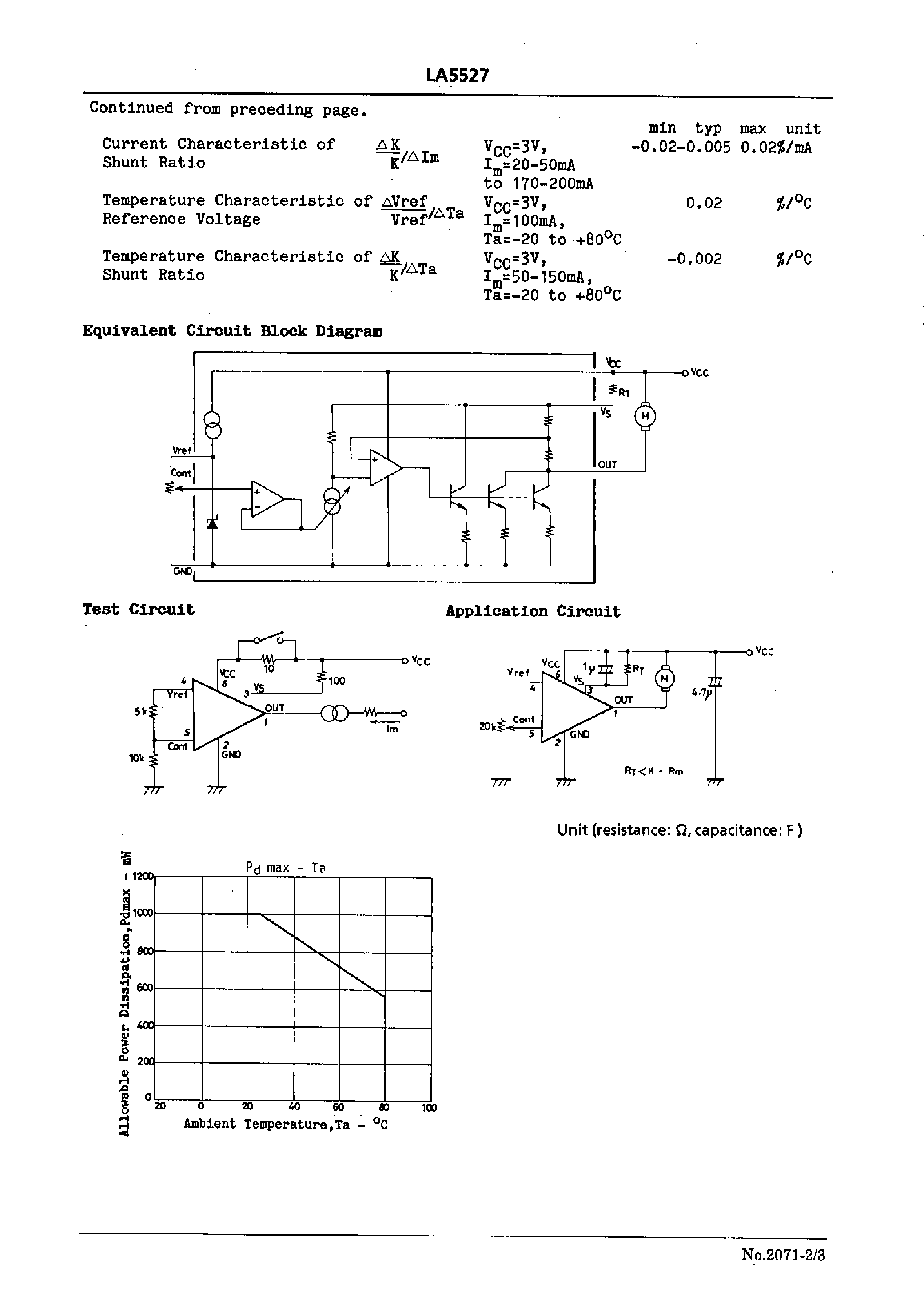Datasheet LA5527 - Low-Voltage DC Motor Speed Controller page 2
