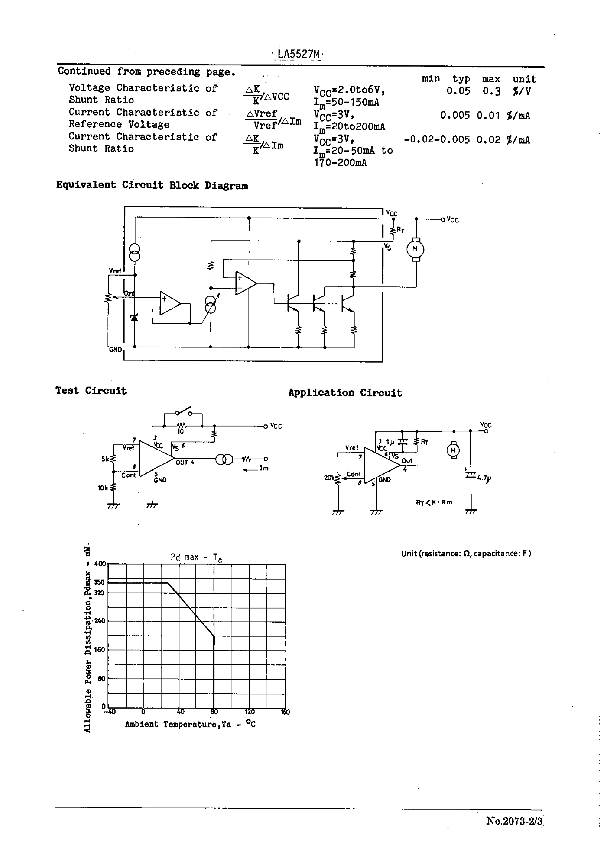 Даташит LA5527M - Low-Voltage DC Motor Speed Controller страница 2