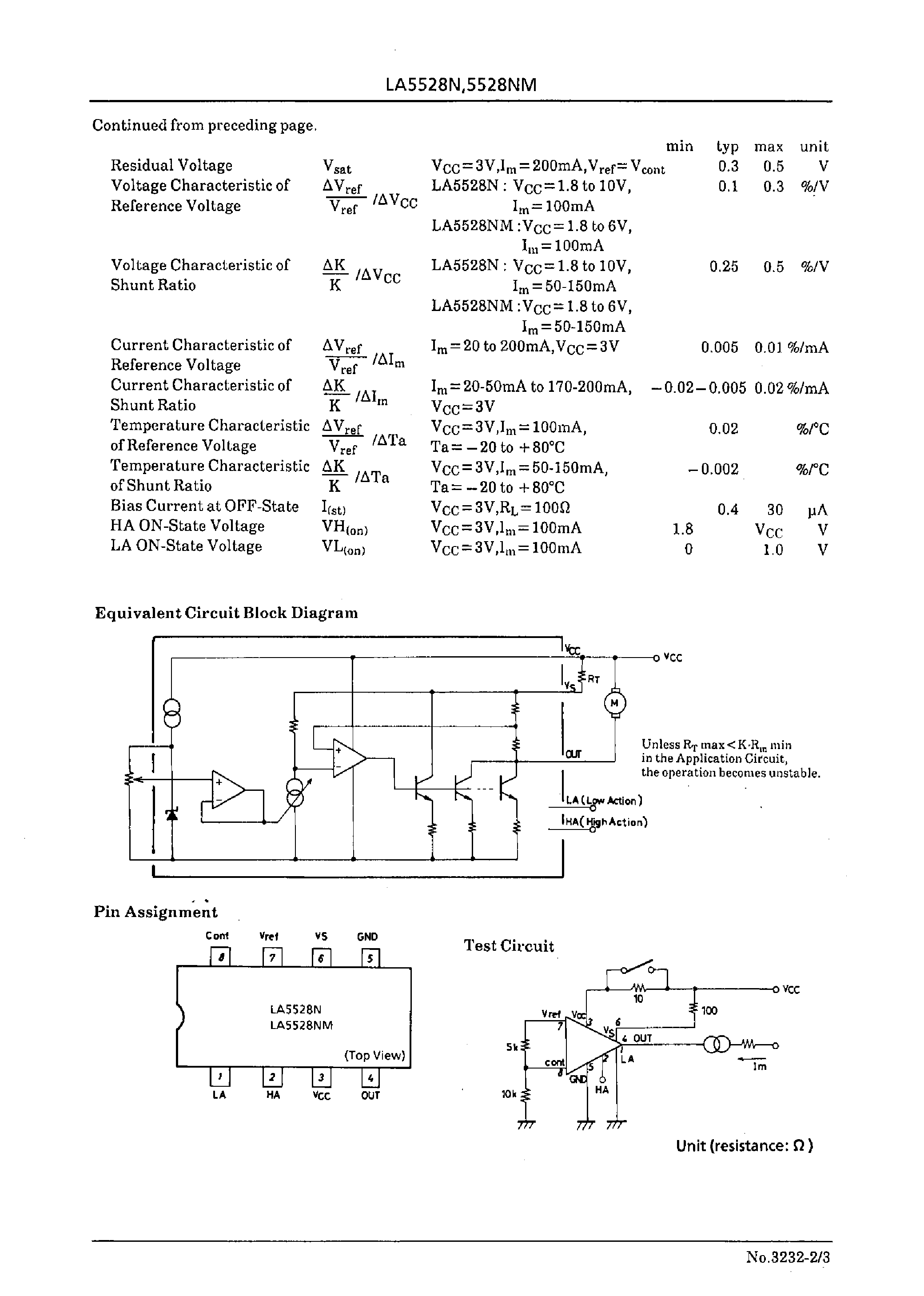 Datasheet LA5528 - Low-Voltage DC Motor Speed Controller page 2