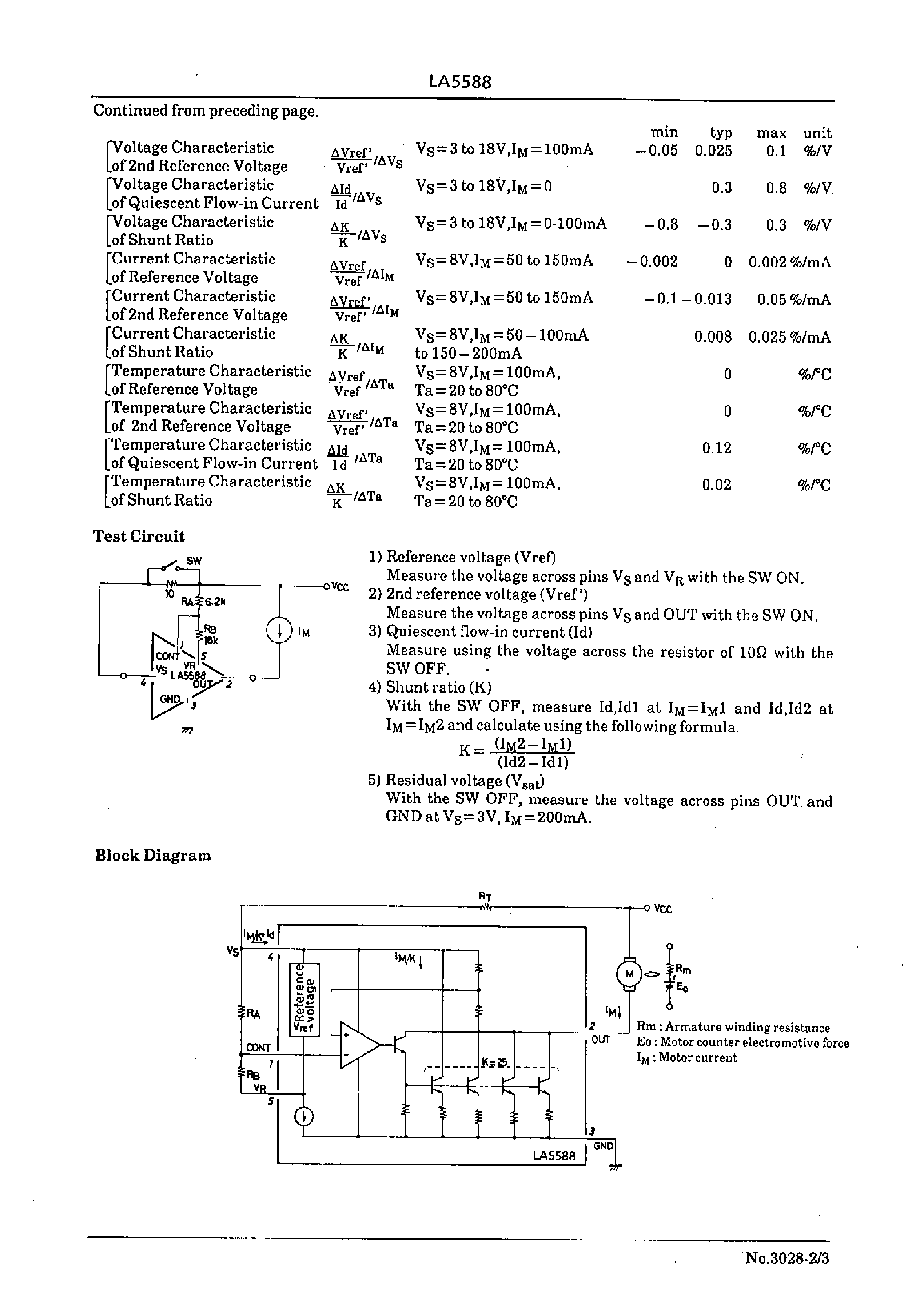 Даташит LA5588 - General-Purpose Compact DC Moter Speed Controller страница 2