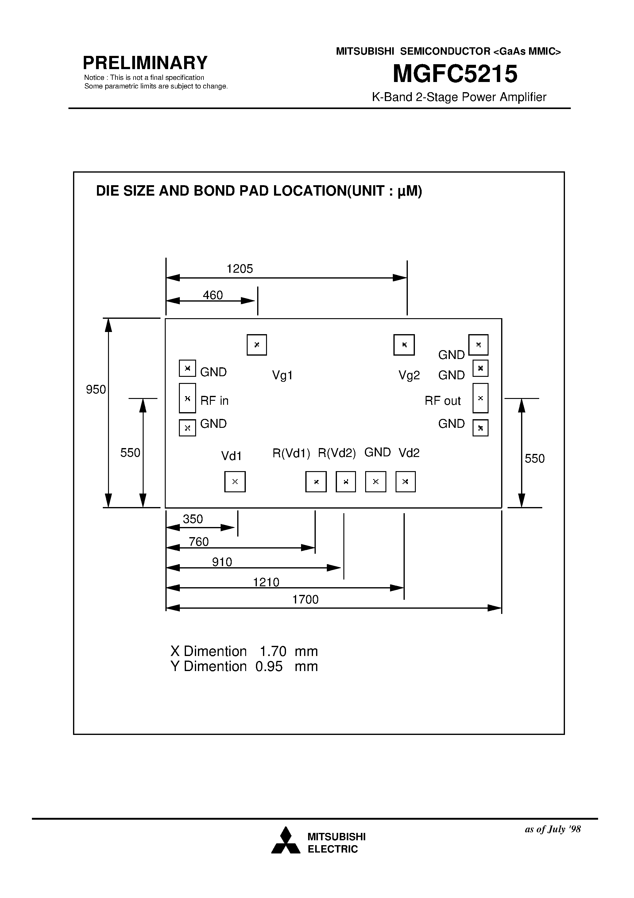 Datasheet MGFC5215 - K-Band 2-Stage Power Amplifier page 2