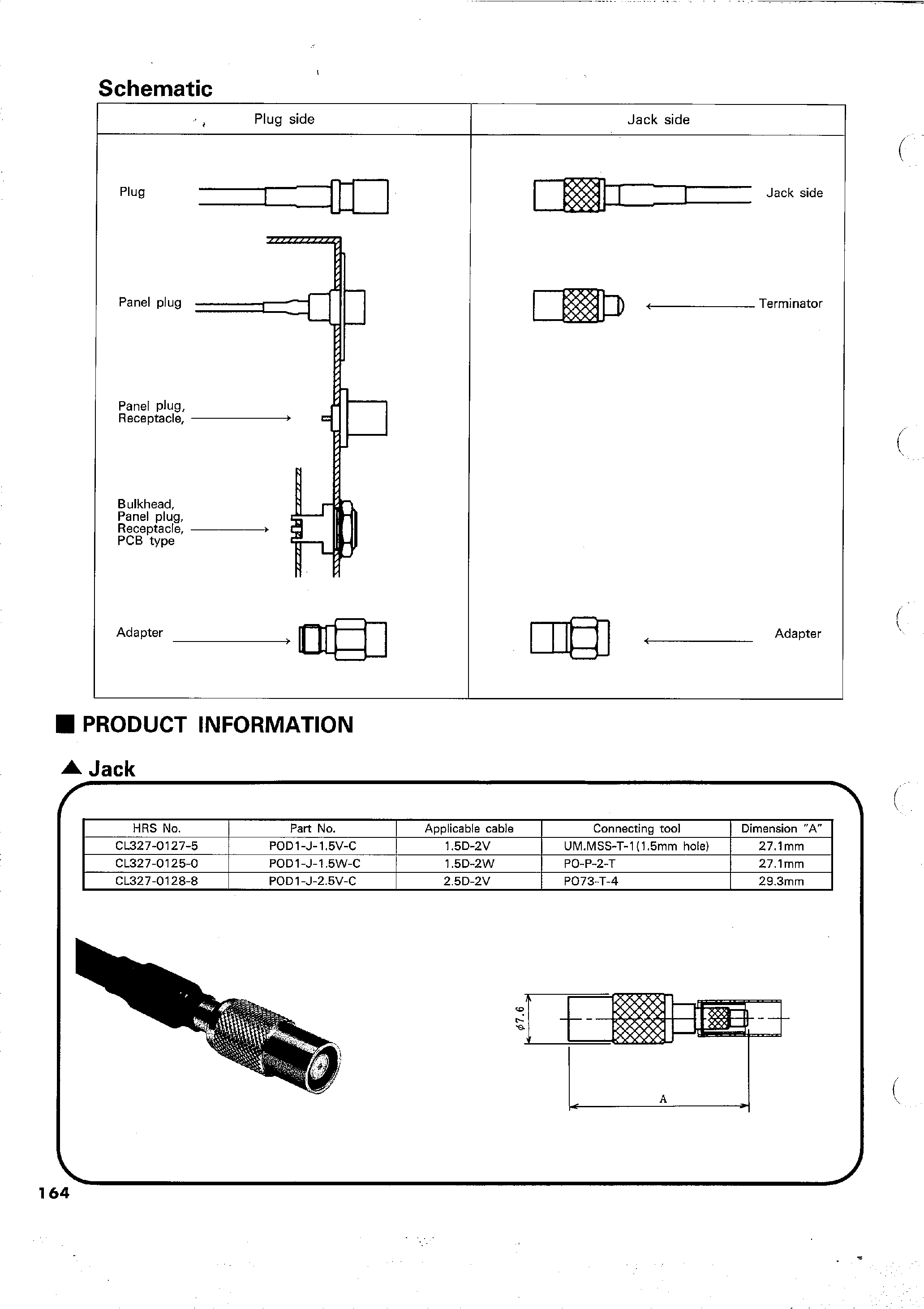 Даташит POD1-J-1.5V-C - POD1 SERIES PUSH-ON LOCKING MICROMINIATURE COAXIAL CONNECTORS страница 2
