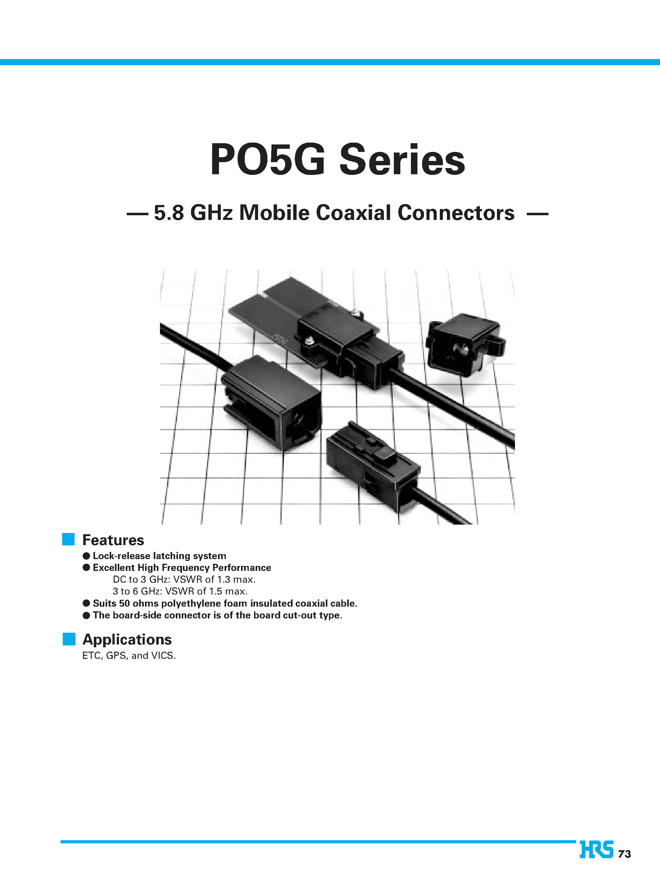 Datasheet P05G-J-1.5DHQS - 5.8 GHz Mobile Coaxial Connectors page 1