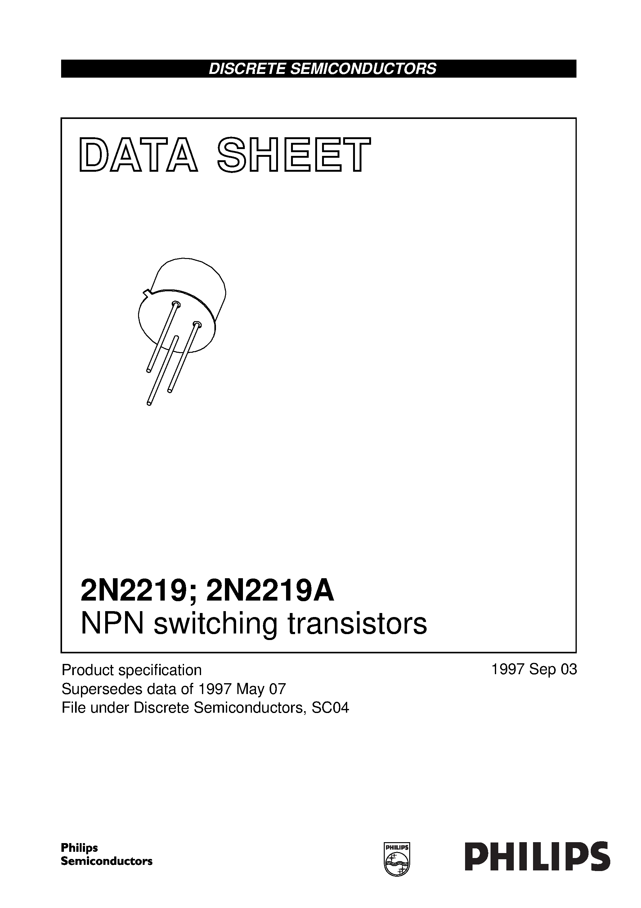 Datasheet 2N2219A - NPN switching transistors page 1