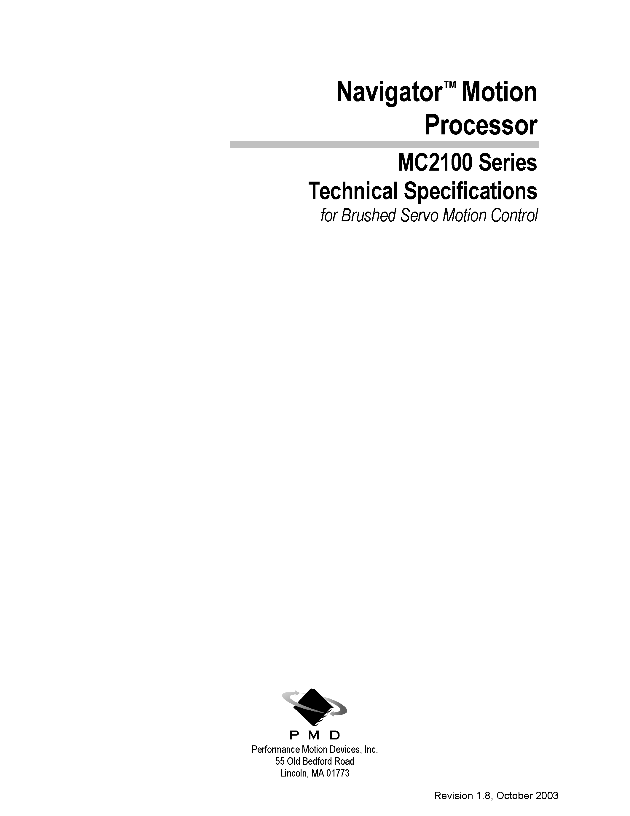 Даташит MC2120 - Motion Processors страница 1
