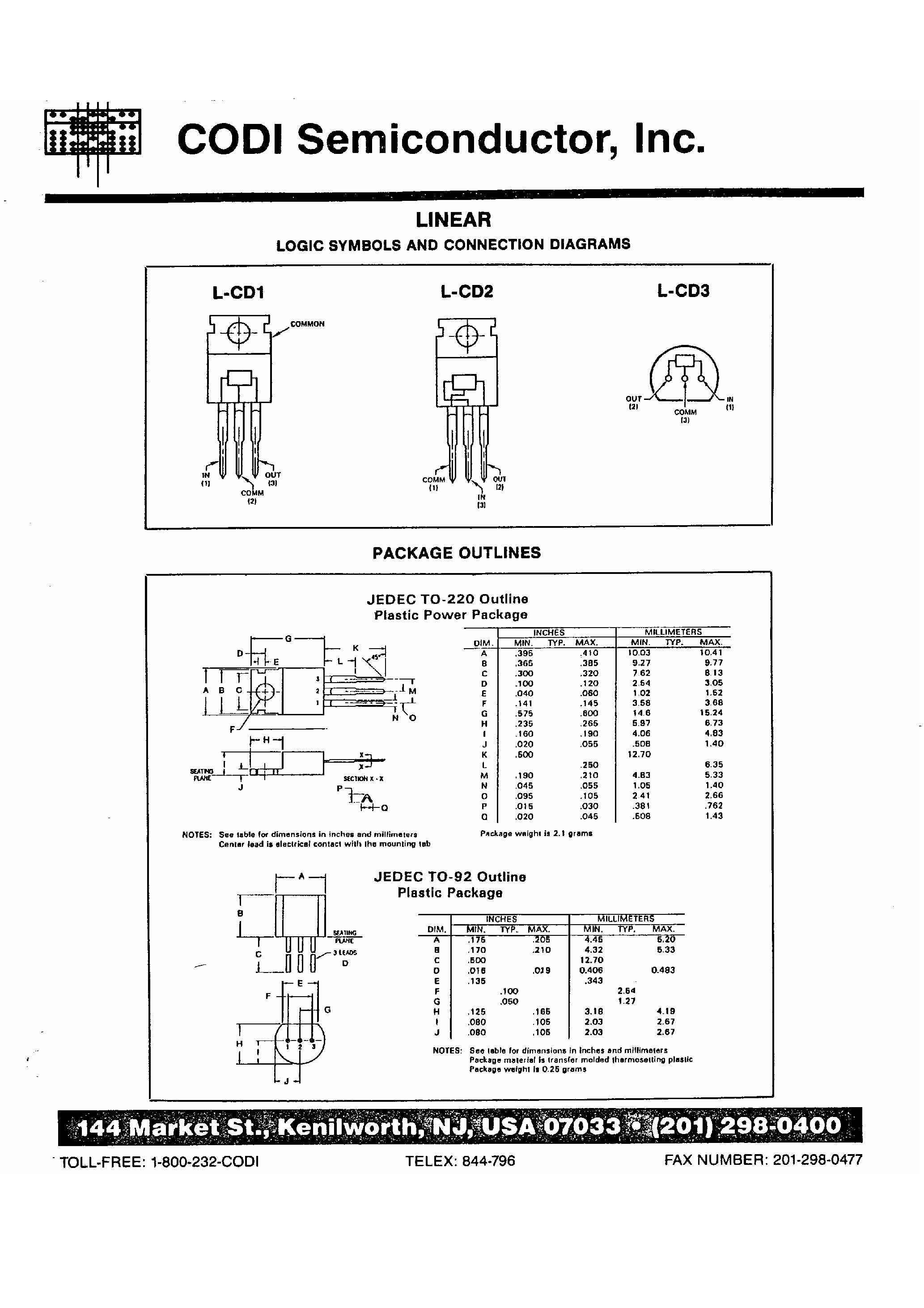 Даташит 7905 - 3 terminal voltage regulators страница 1