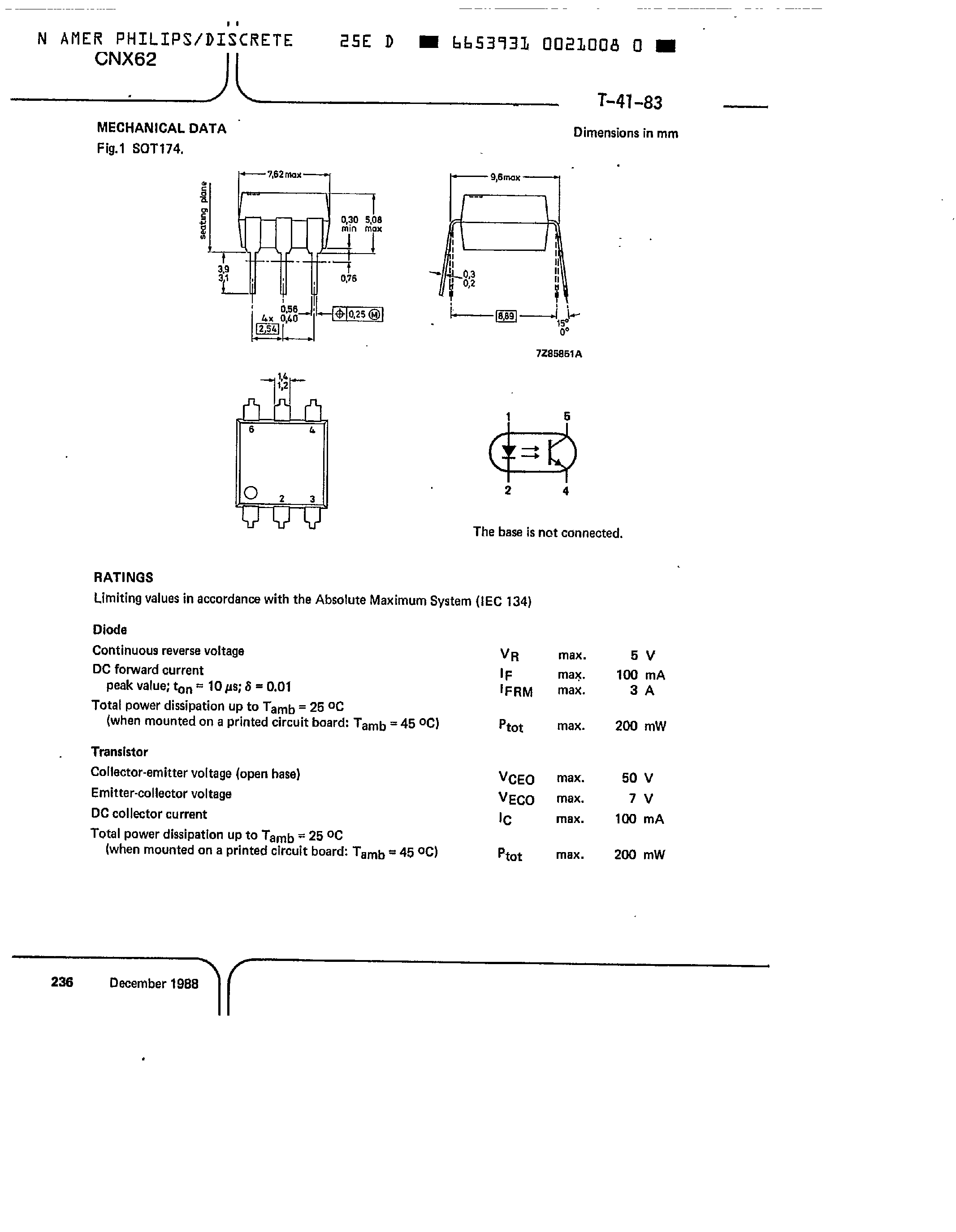 Datasheet CNX62 - High Voltage Optocoupler page 2