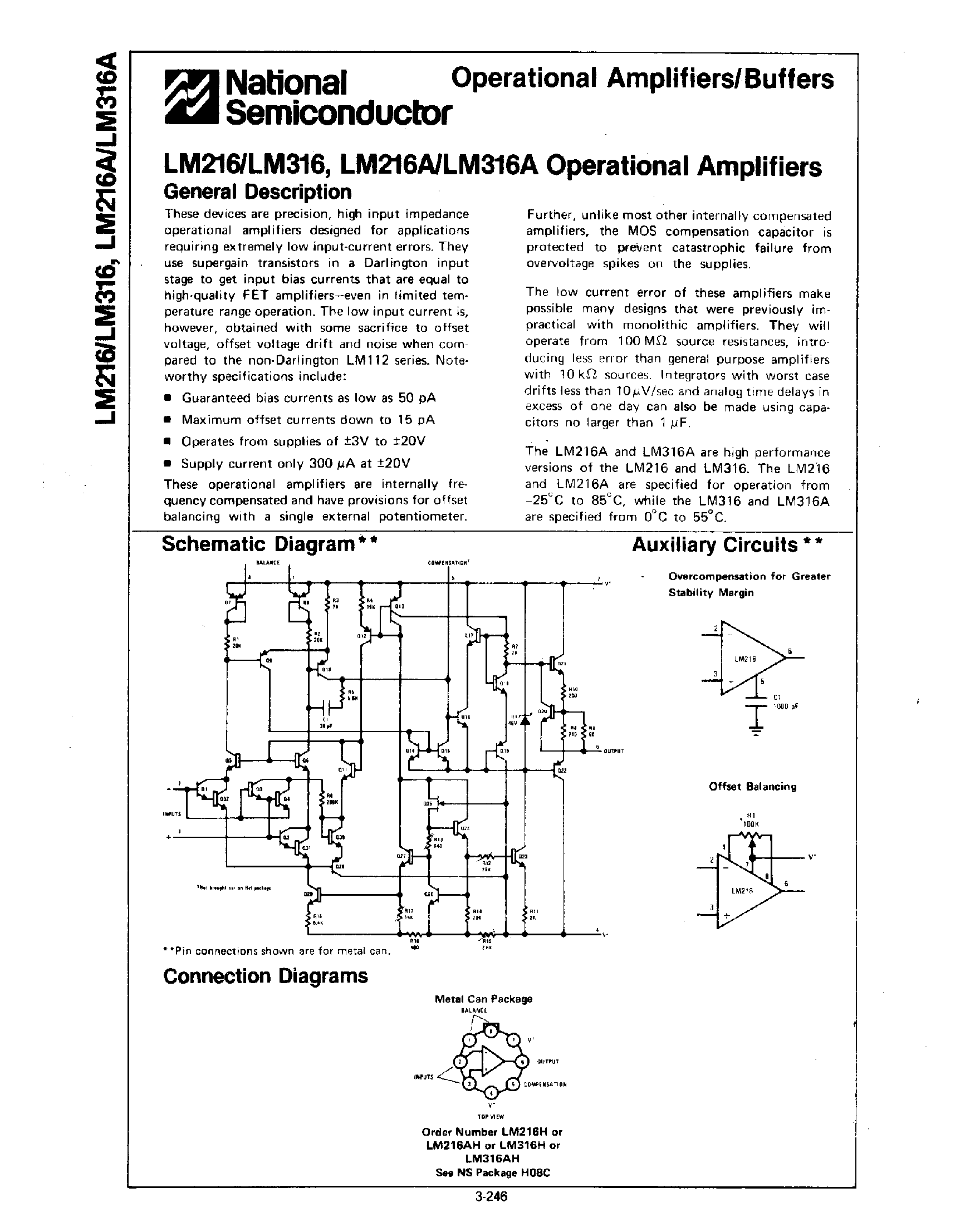 Даташит LM316 - Operational Amplifiers страница 1
