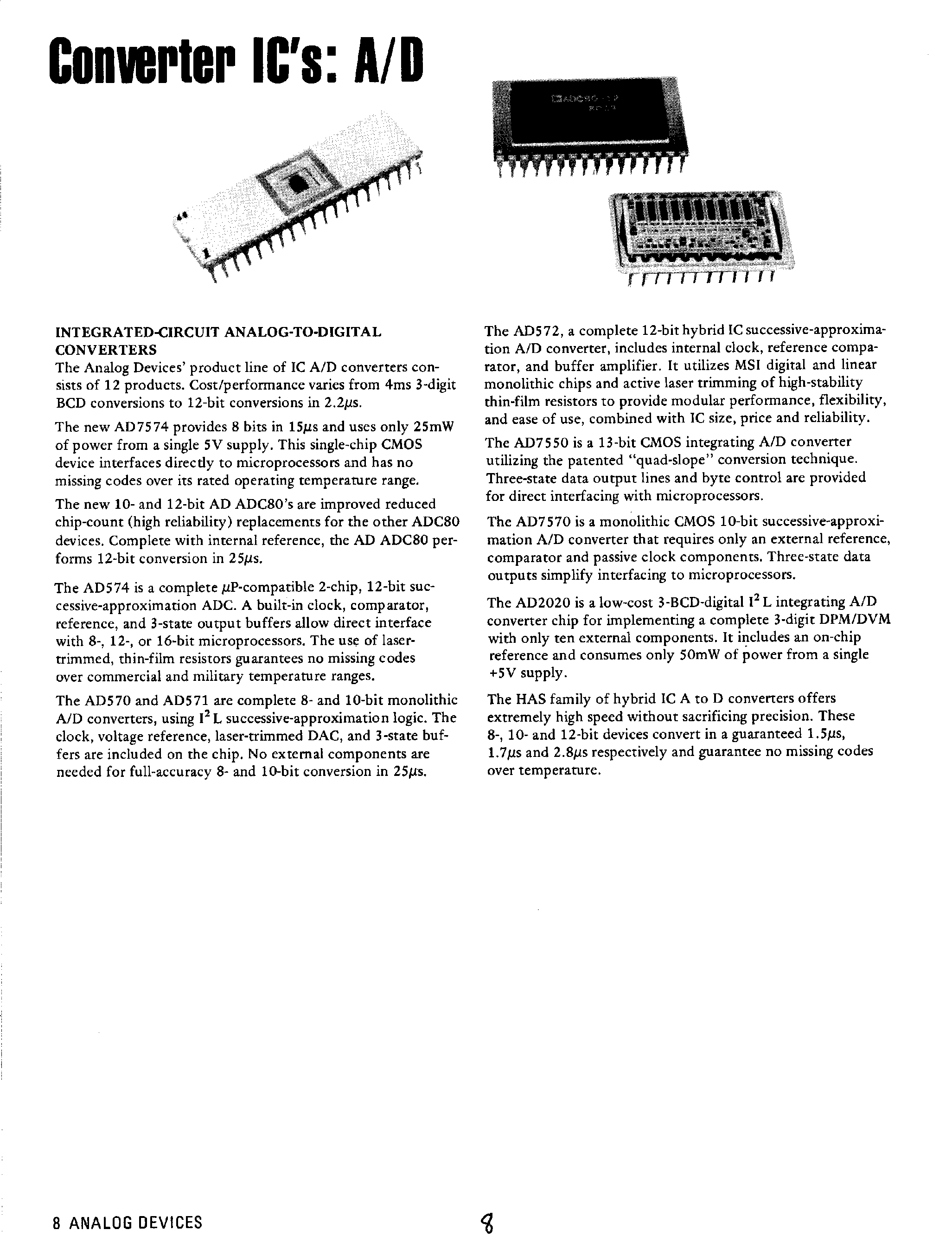 Datasheet AD2020 - Converter ICs - A/D page 1