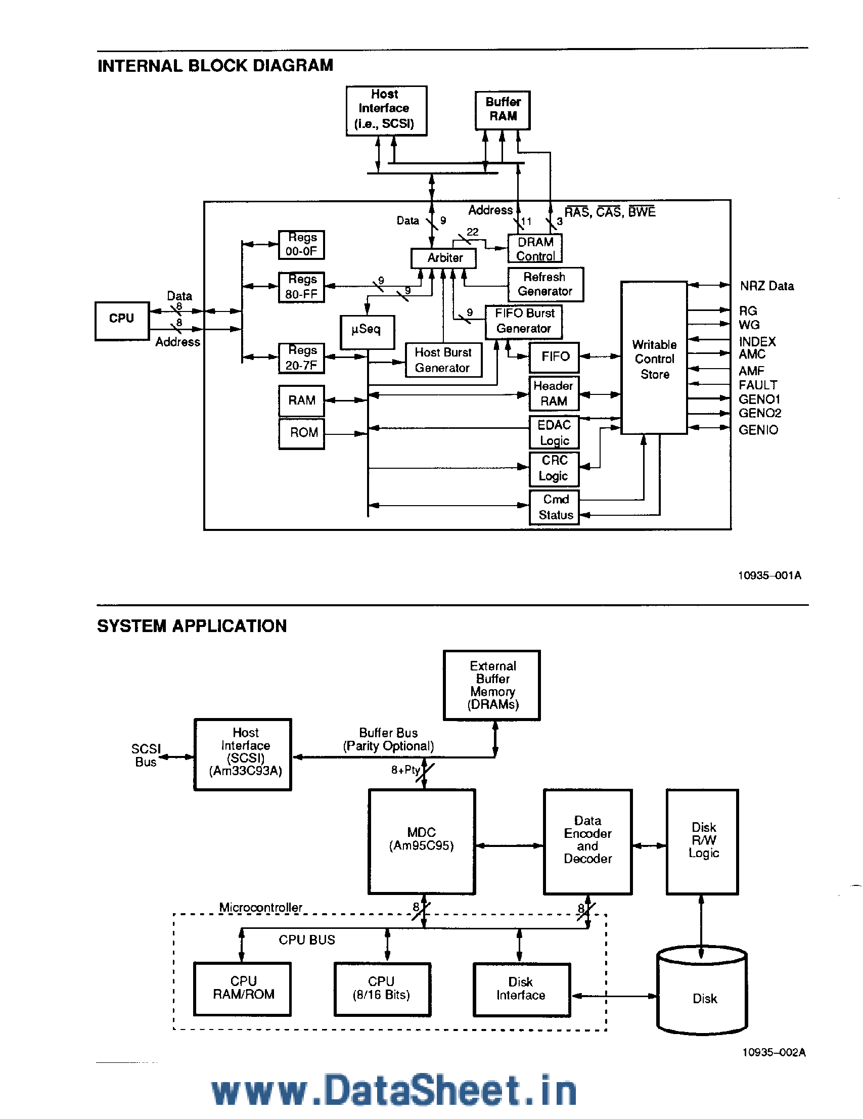Datasheet AM95C95 - Magnetic Disk Controller page 2