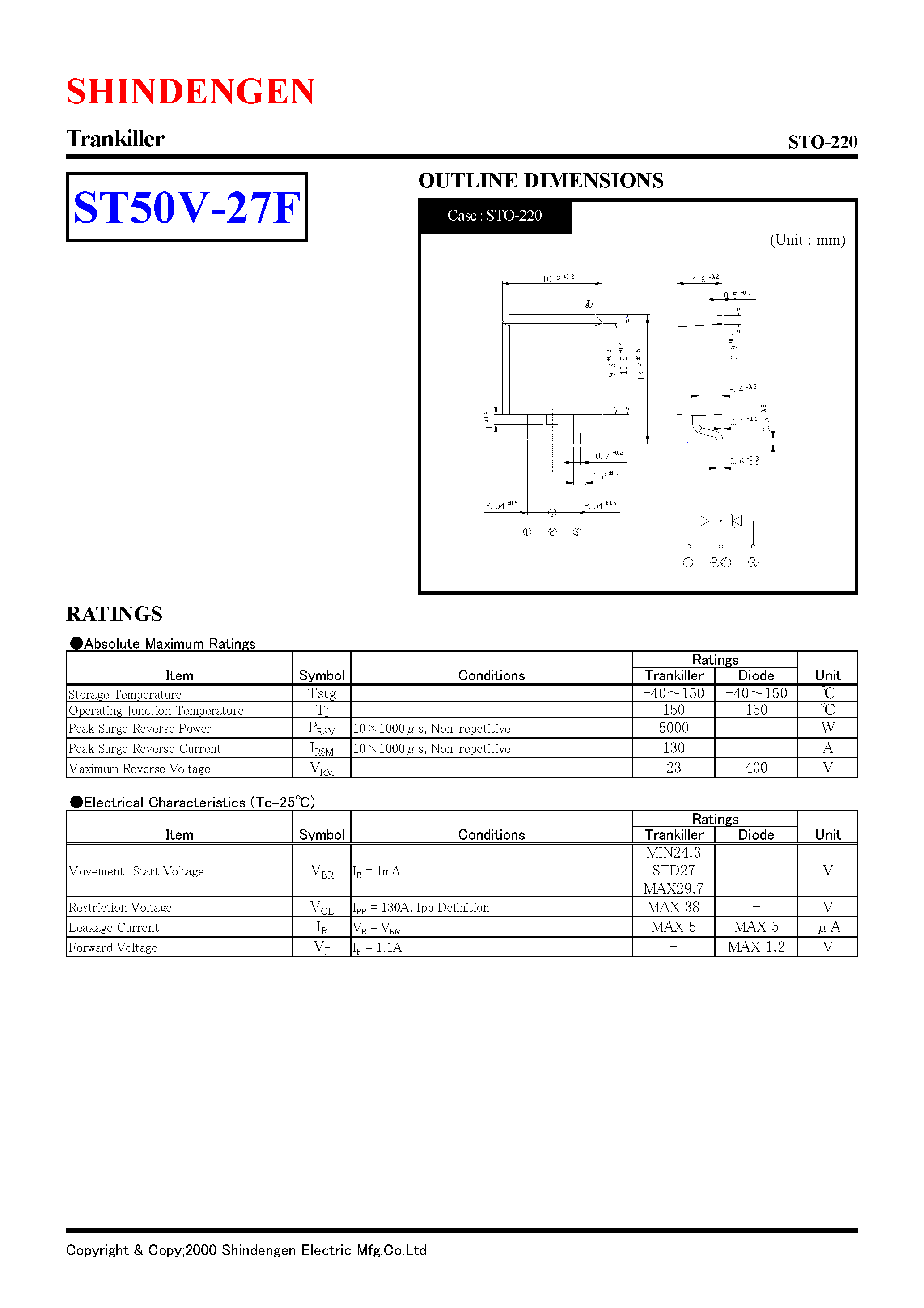 Даташит ST50V-27F - Trankiller страница 1