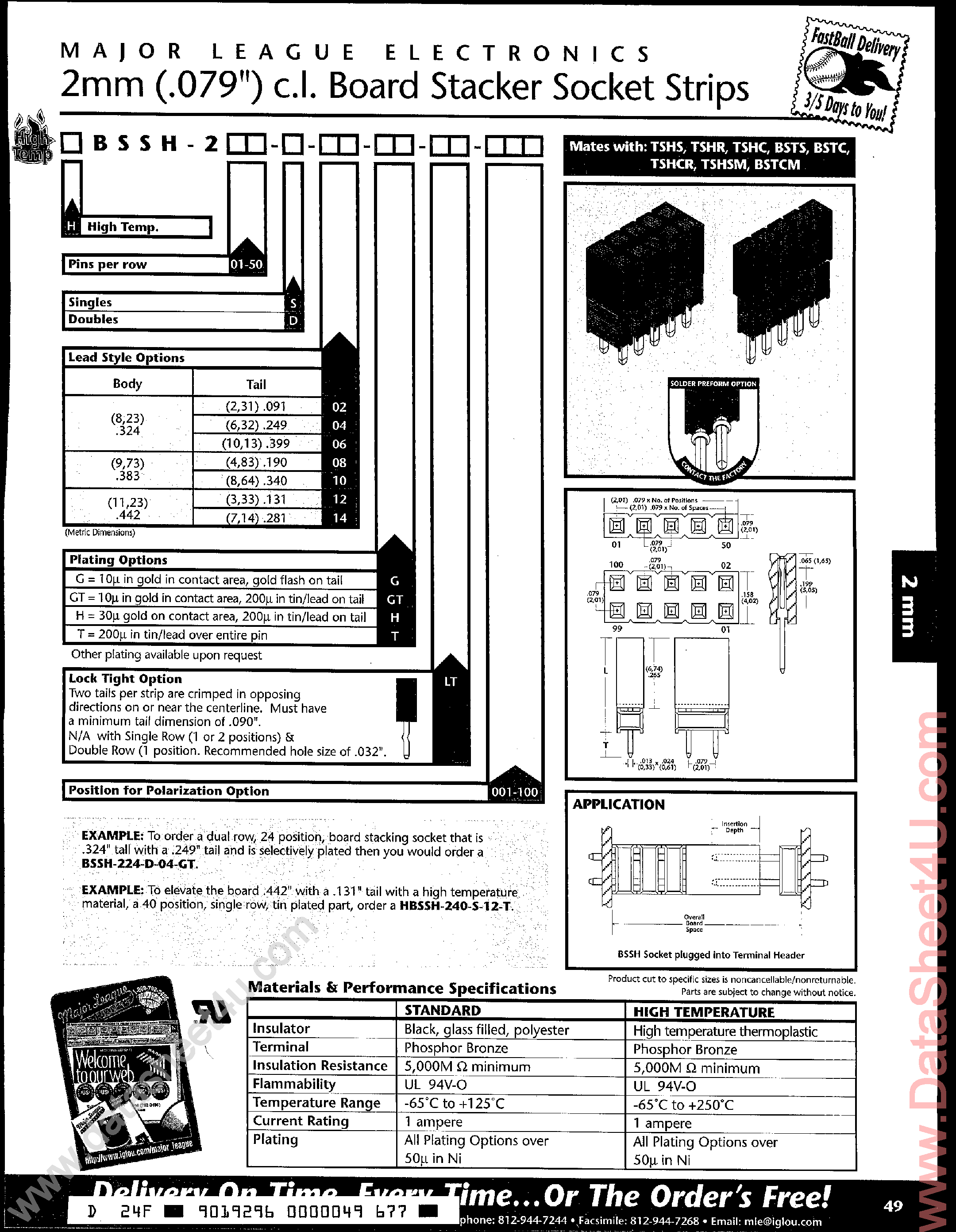 Datasheet BSSH-205-D-04-T - (BSSH-2 Series) HEADER CONNECTOR page 1