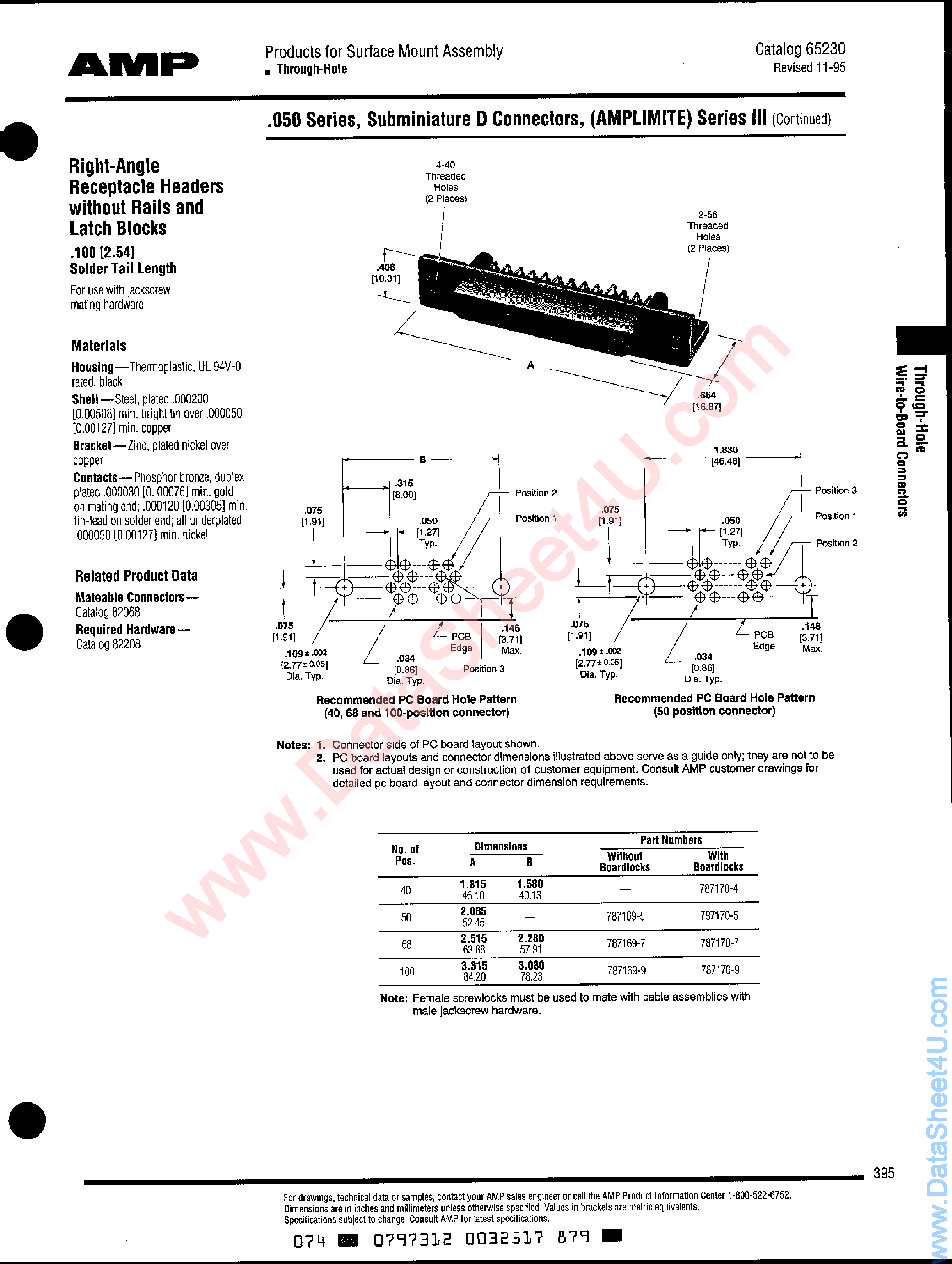 Datasheet 787170-x - (787170-x) D Connectors page 1