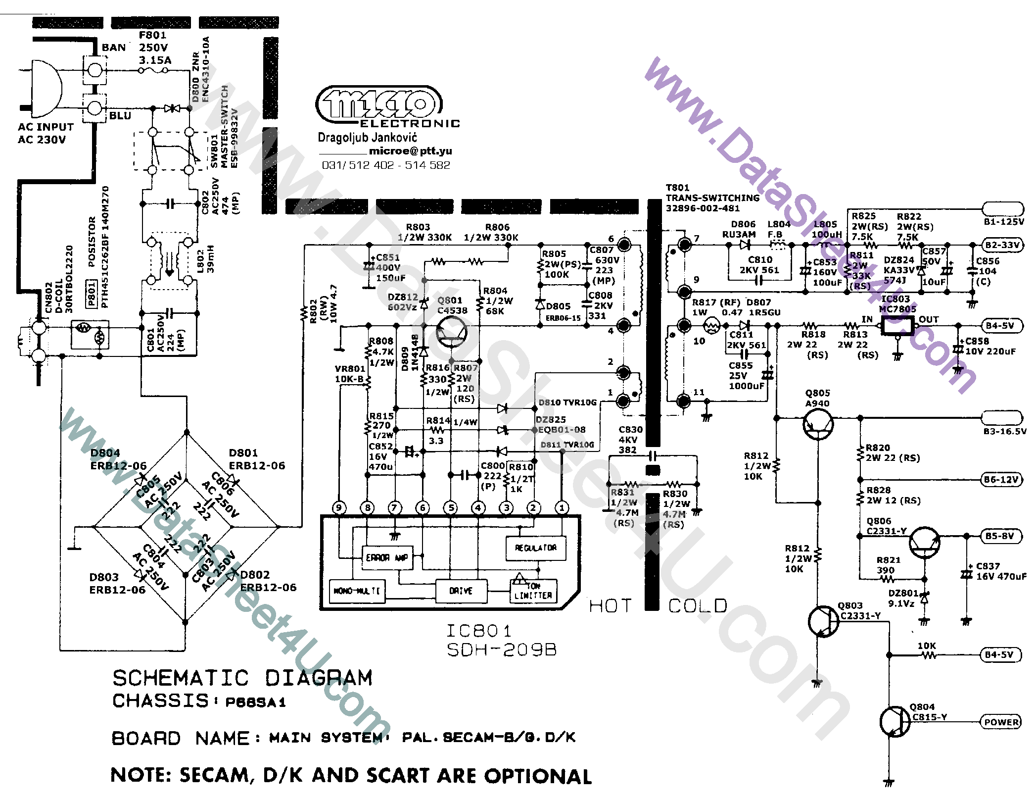 Даташит SDH-209B - SDH209B Circuit страница 1