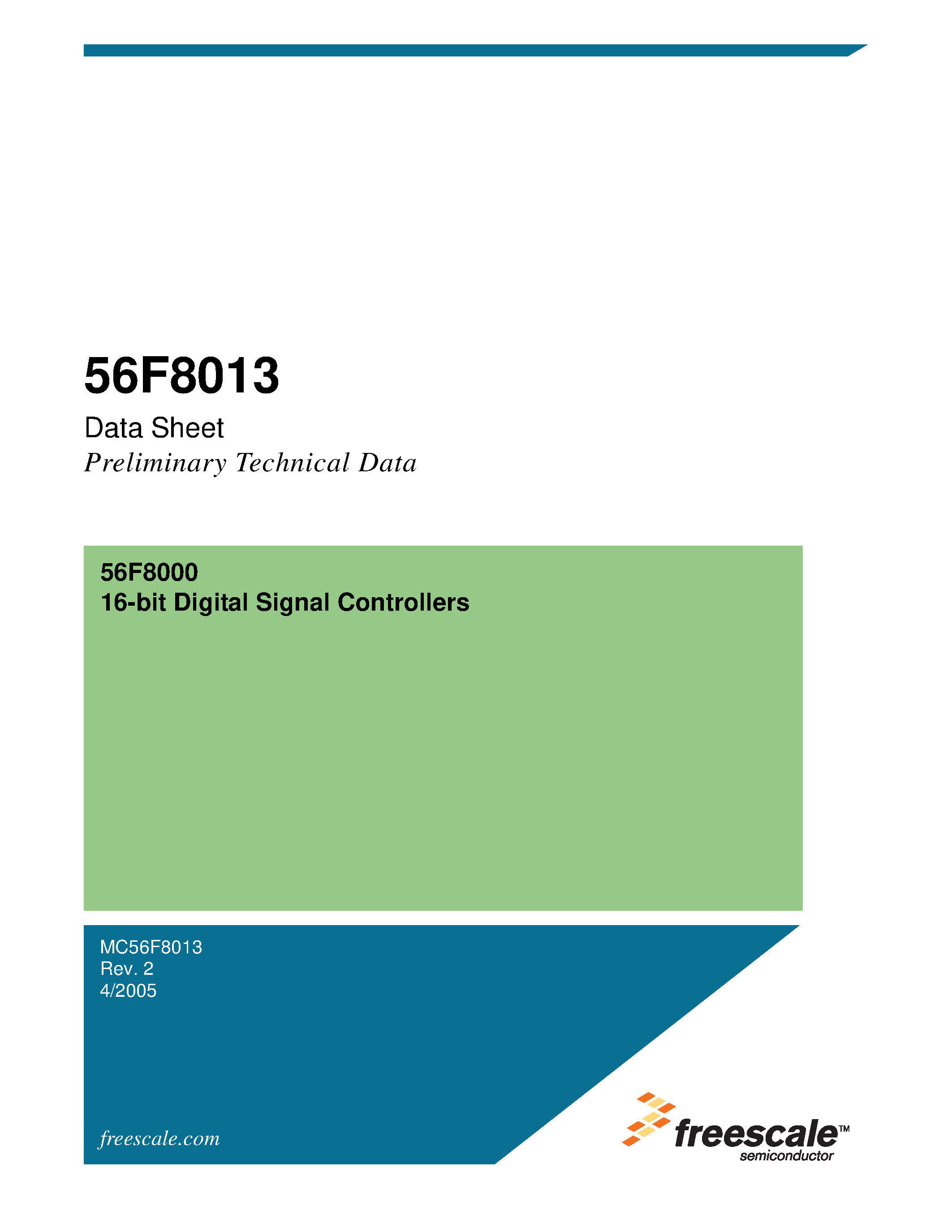 Datasheet MC56F8013 - 16-bit Digital Signal Controllers page 1