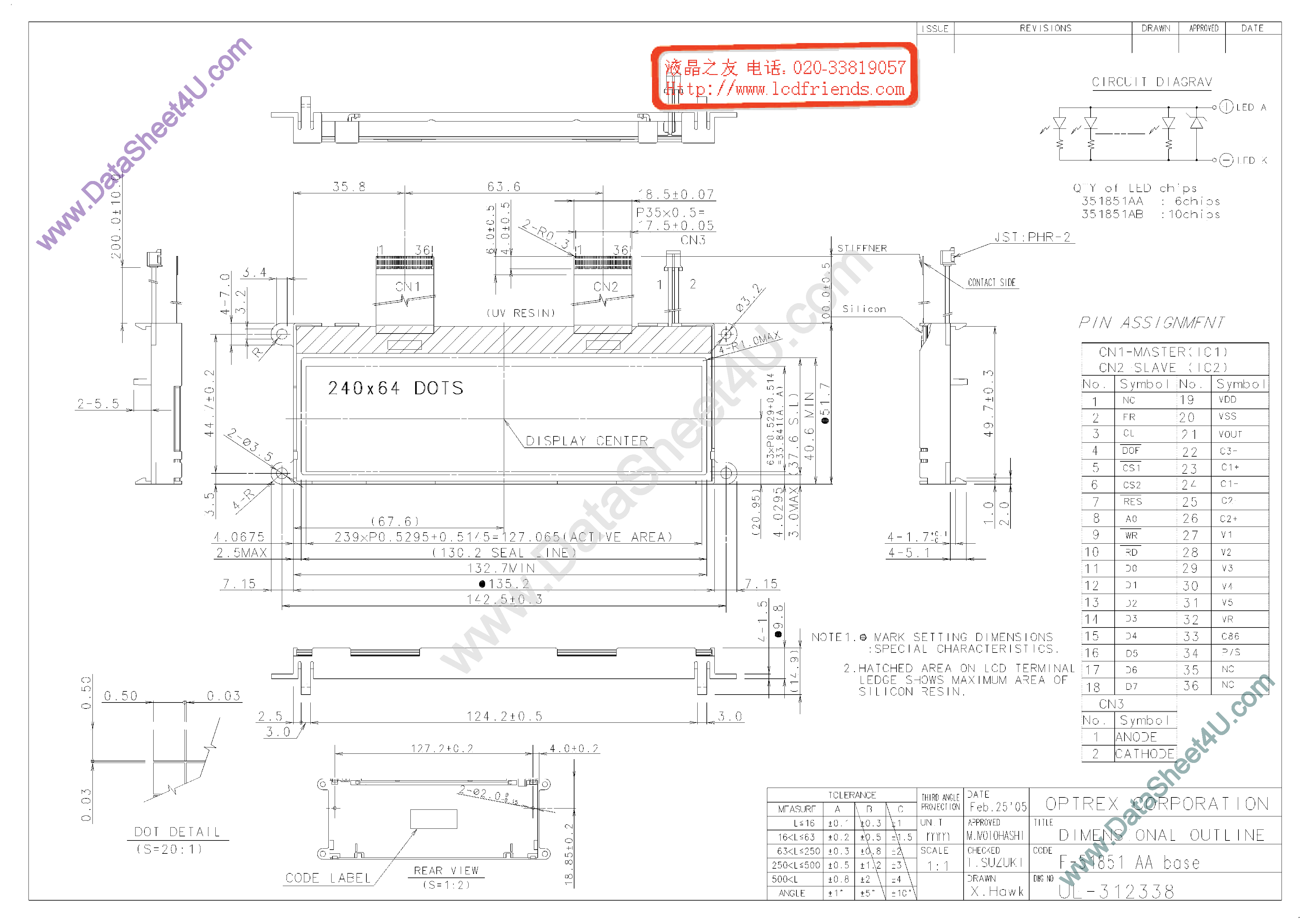 Datasheet F-51851-AA - LCD_Module page 1