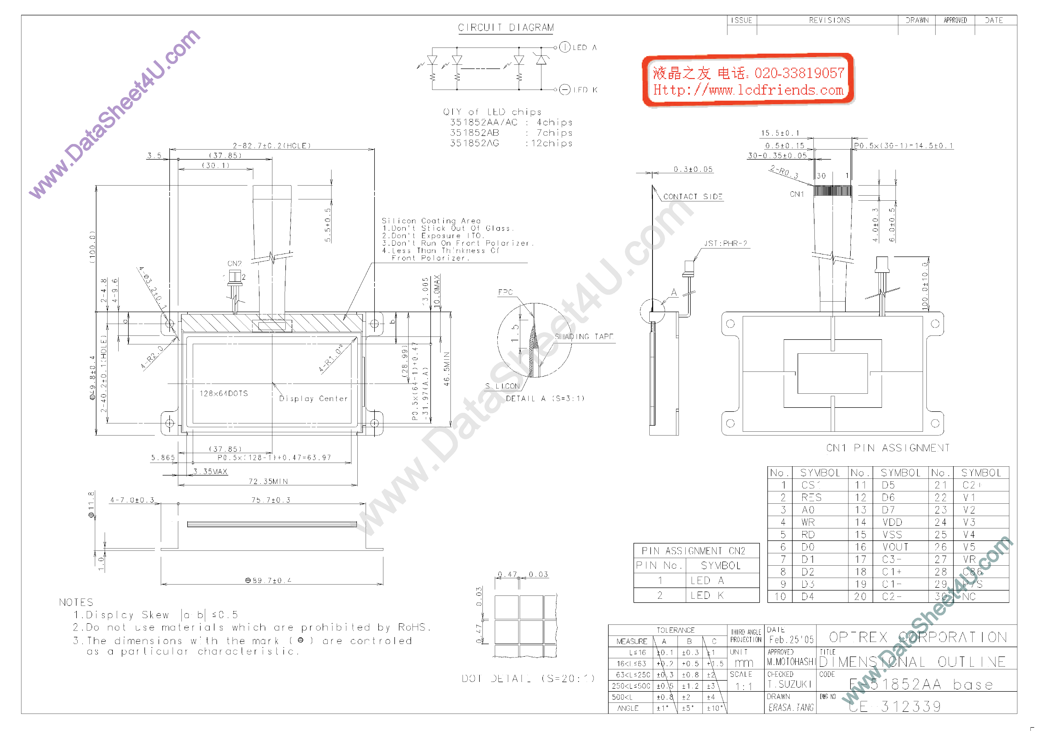 Datasheet F-51852AA - LCD_Module page 1