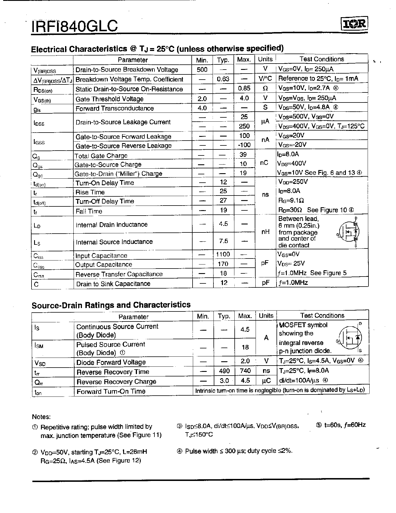 Datasheet IRF1840GLC - HexFET Power MOSFET page 2