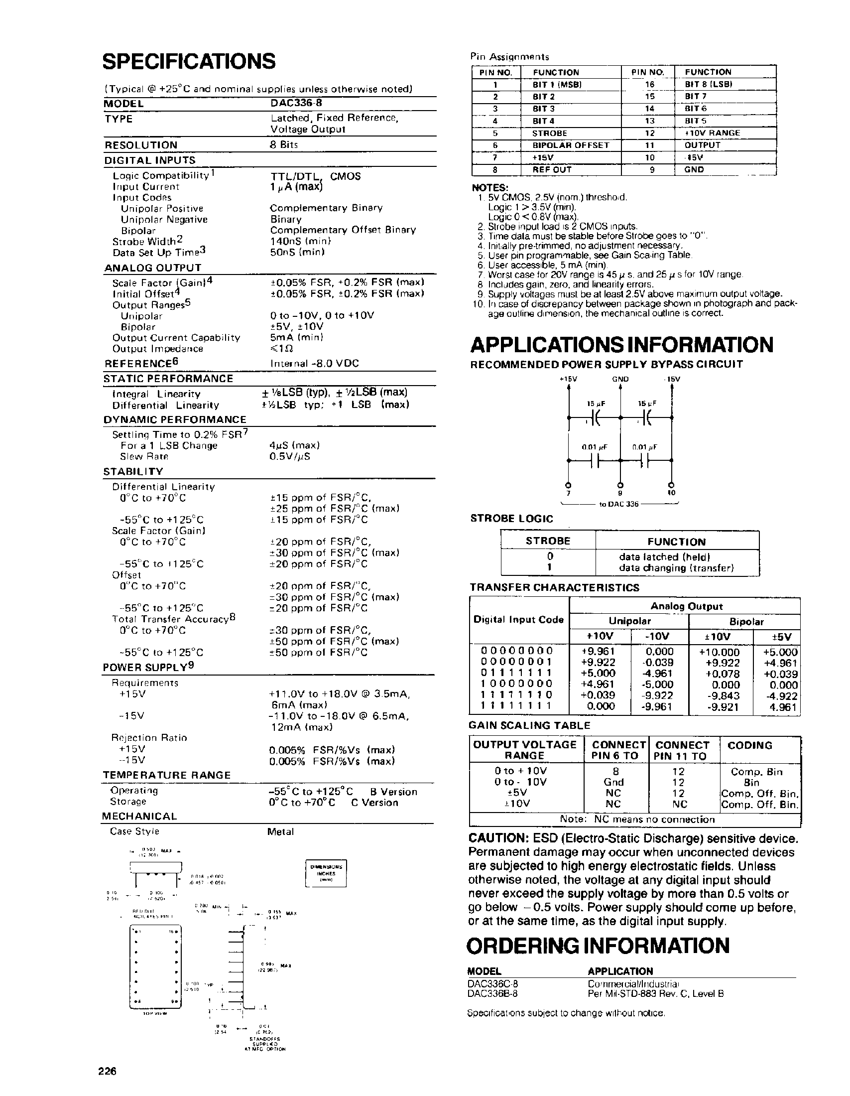 Datasheet DAC336-8 - 8-Bit Storage Register DACs page 2