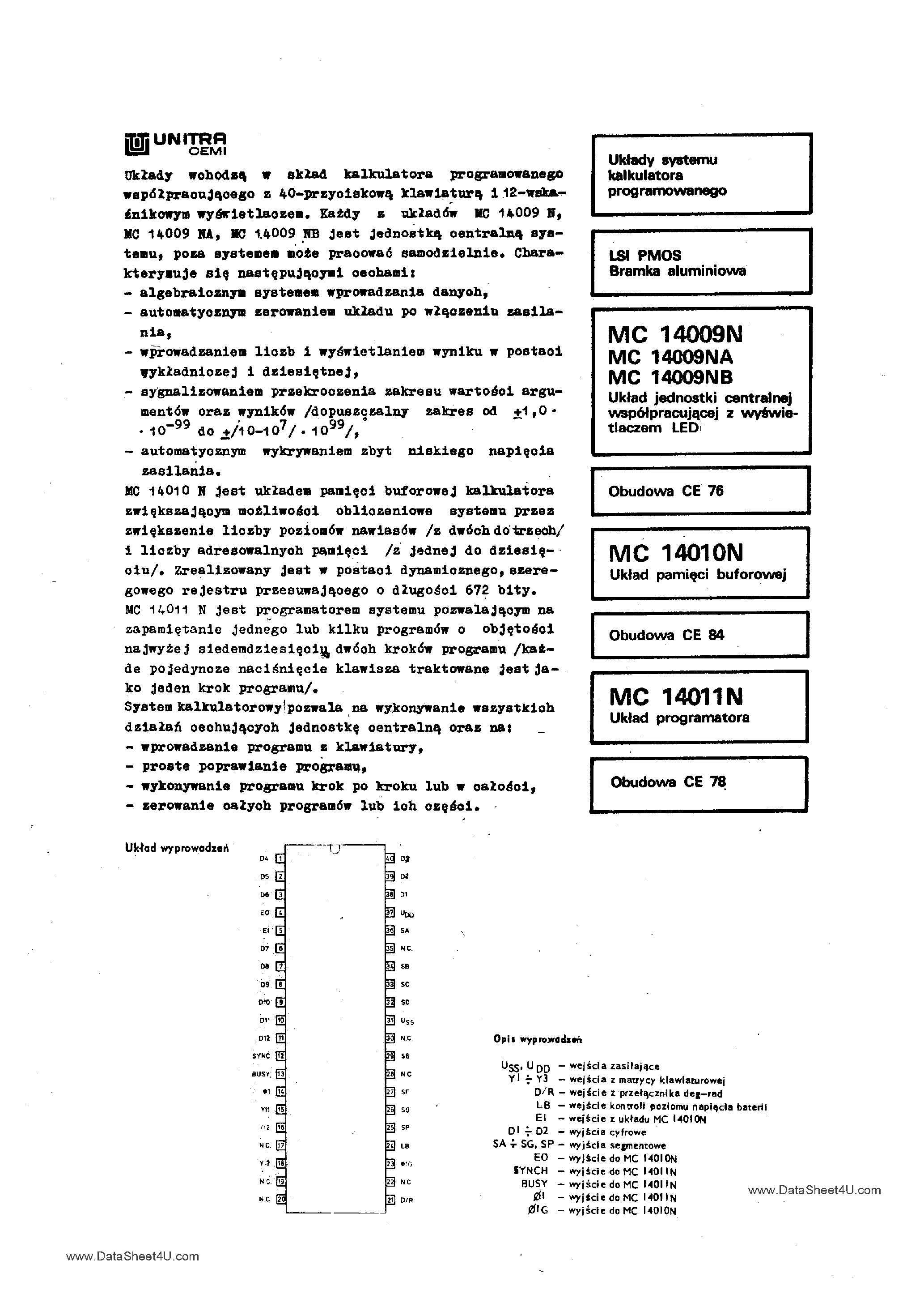 Datasheet MC14010N - MC14010N / MC14011N page 1