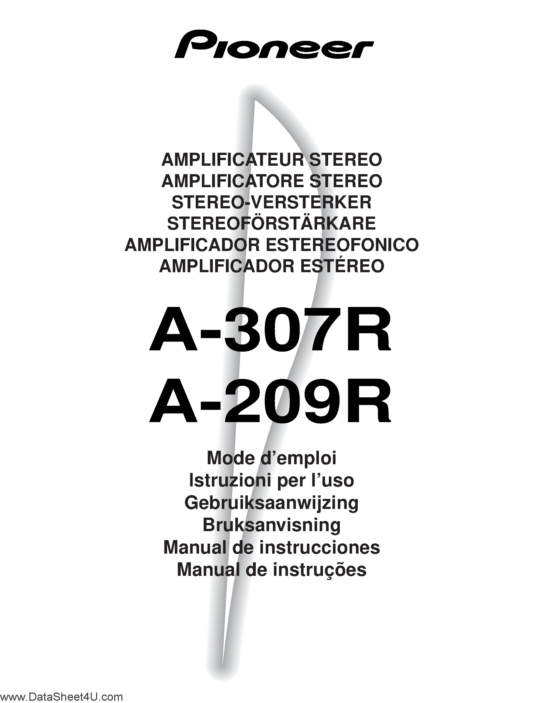Datasheet A-307R - (A-209R / A-307R) Stereo Amplifier page 1