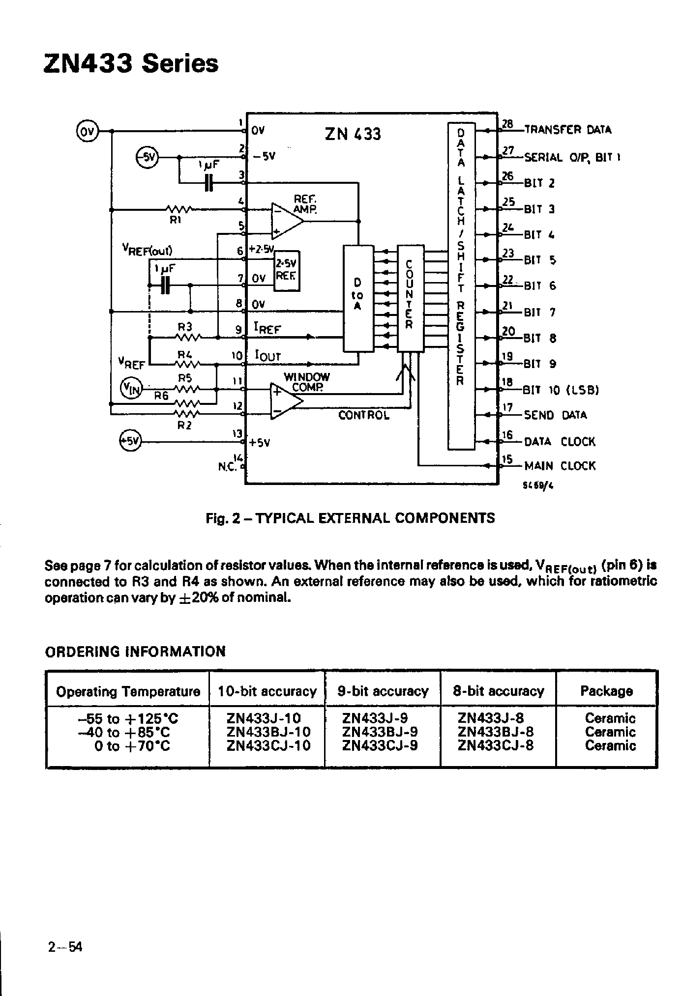 Datasheet ZN433 - 10-Bit Tracking Monolithic A/D Converter page 2