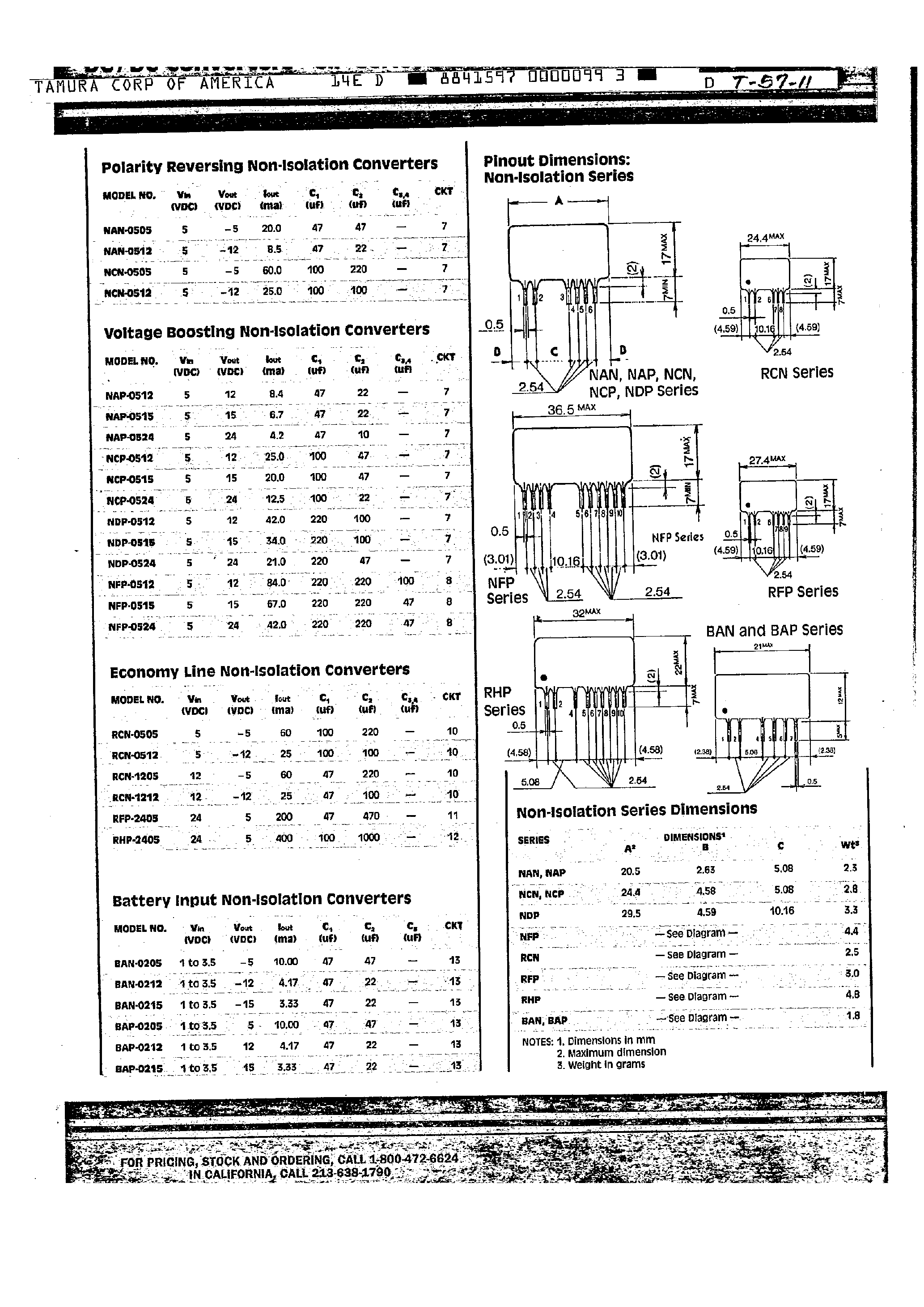 Datasheet CX101 - DC/DC Power Converter page 2