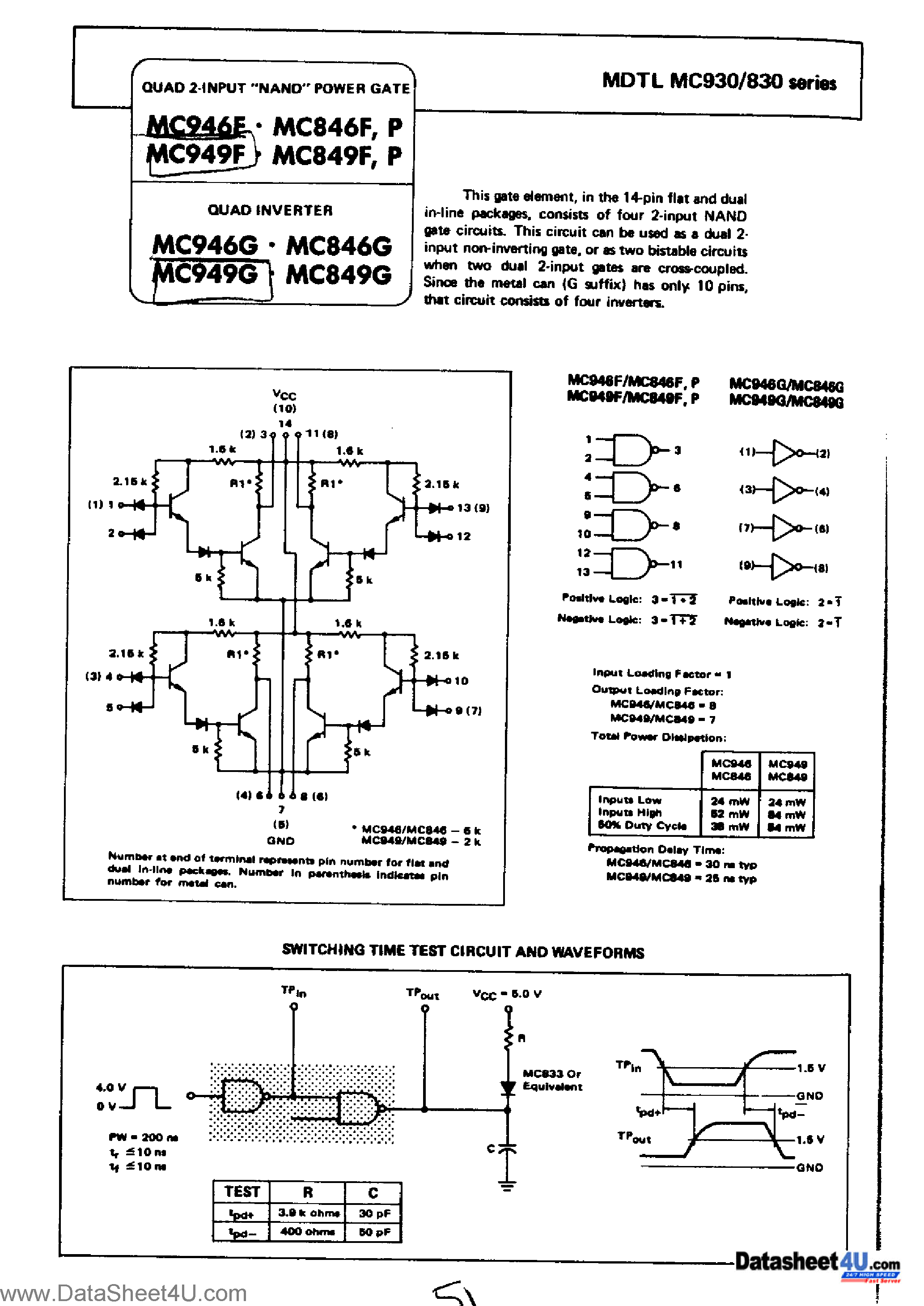 Datasheet MC946F - (MC94xx) MDTL MC930 Series page 1