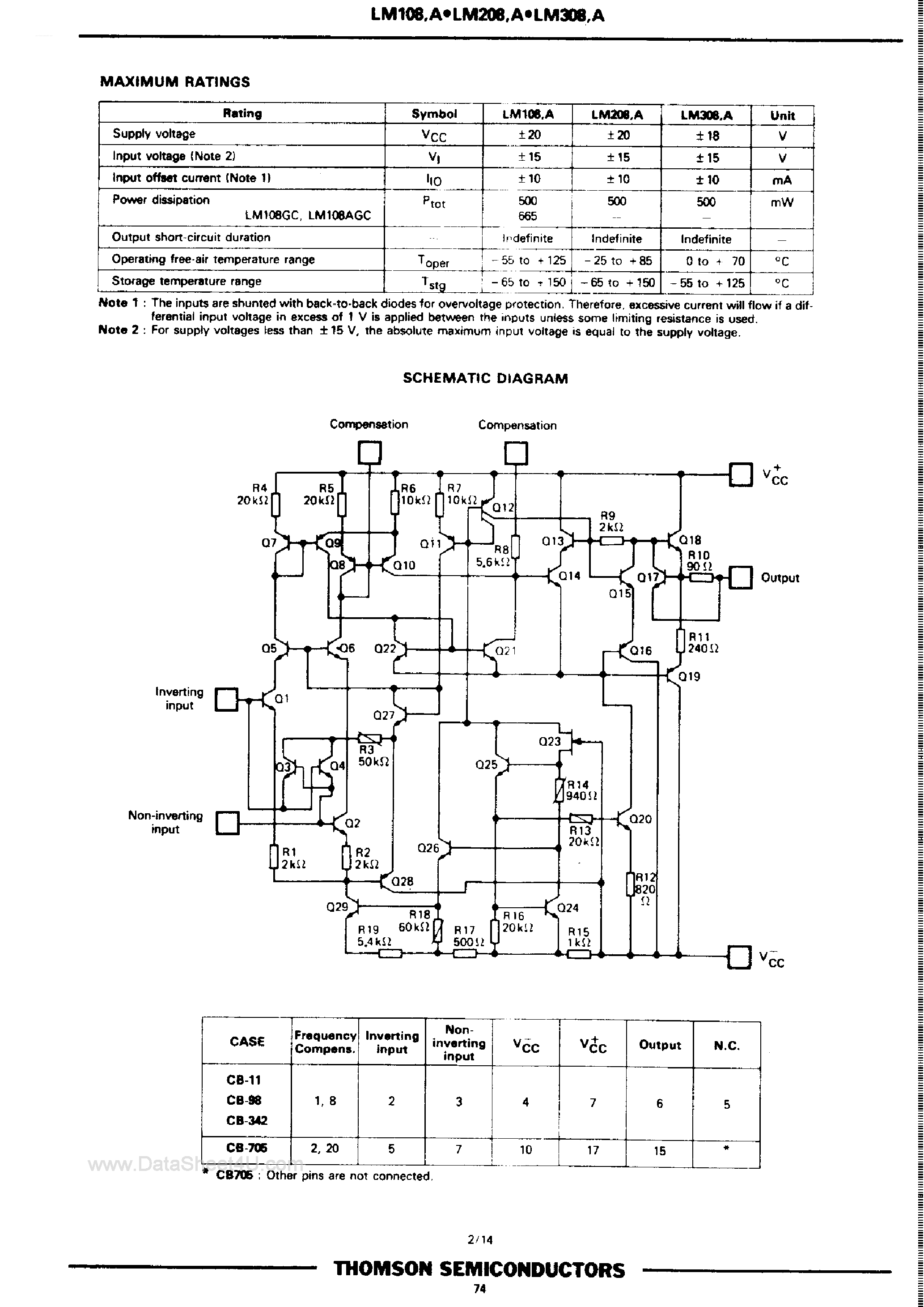 Datasheet SFC2308 - Precision Single OP-Amp page 2