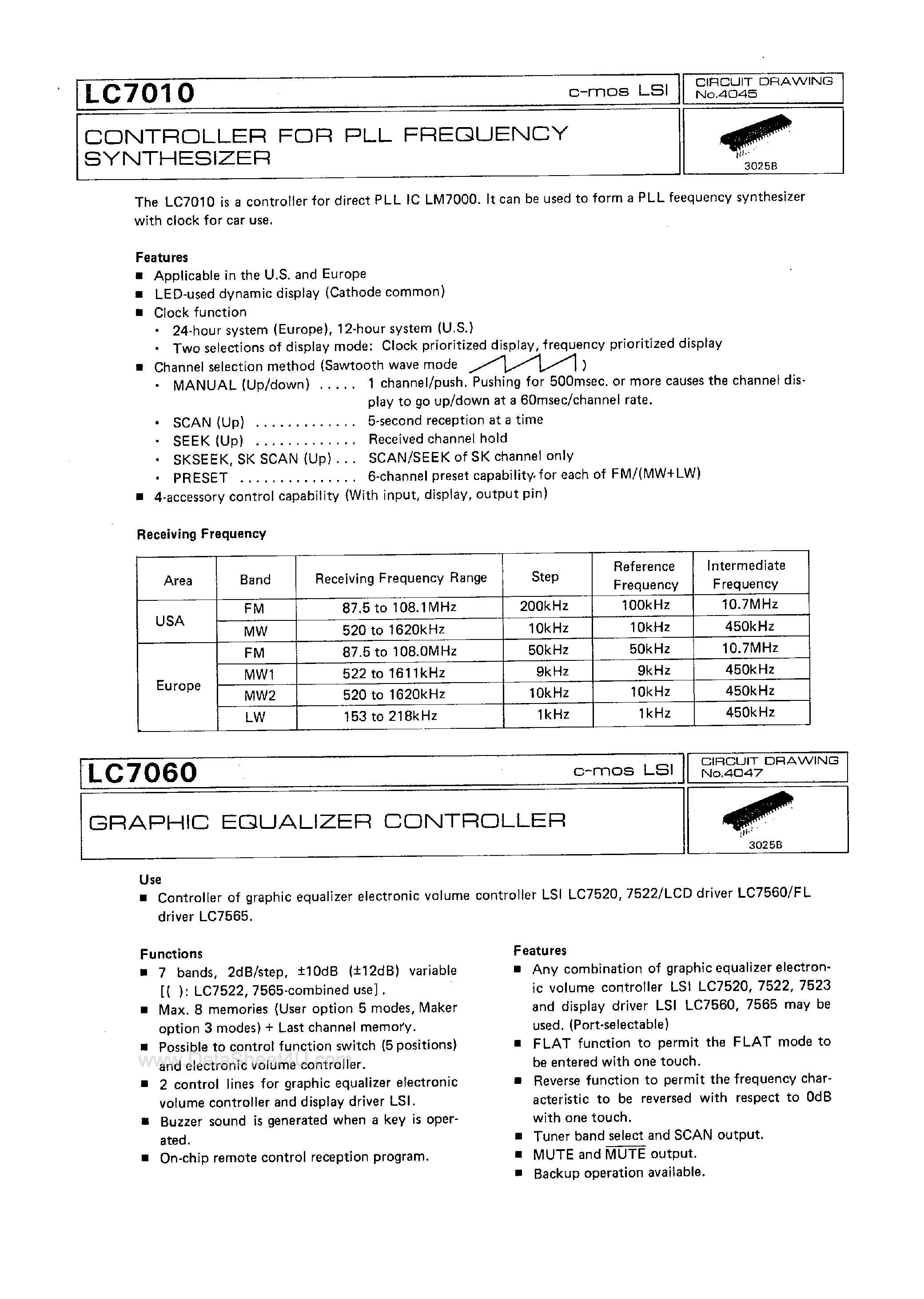 Даташит LC7010 - (LC7010 / LC7060) Controller страница 1