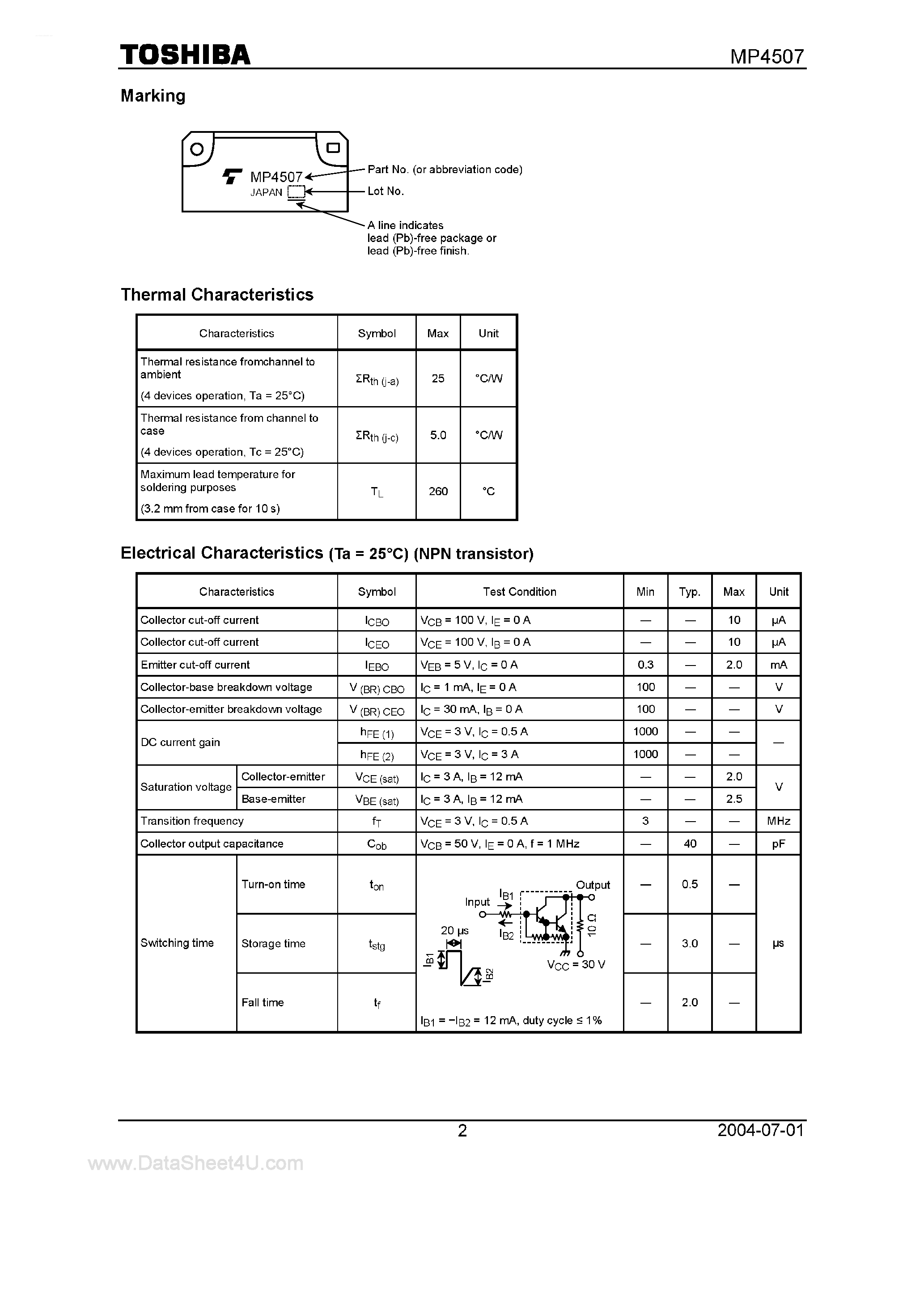 Datasheet MP4507 - Power Transistor Module page 2