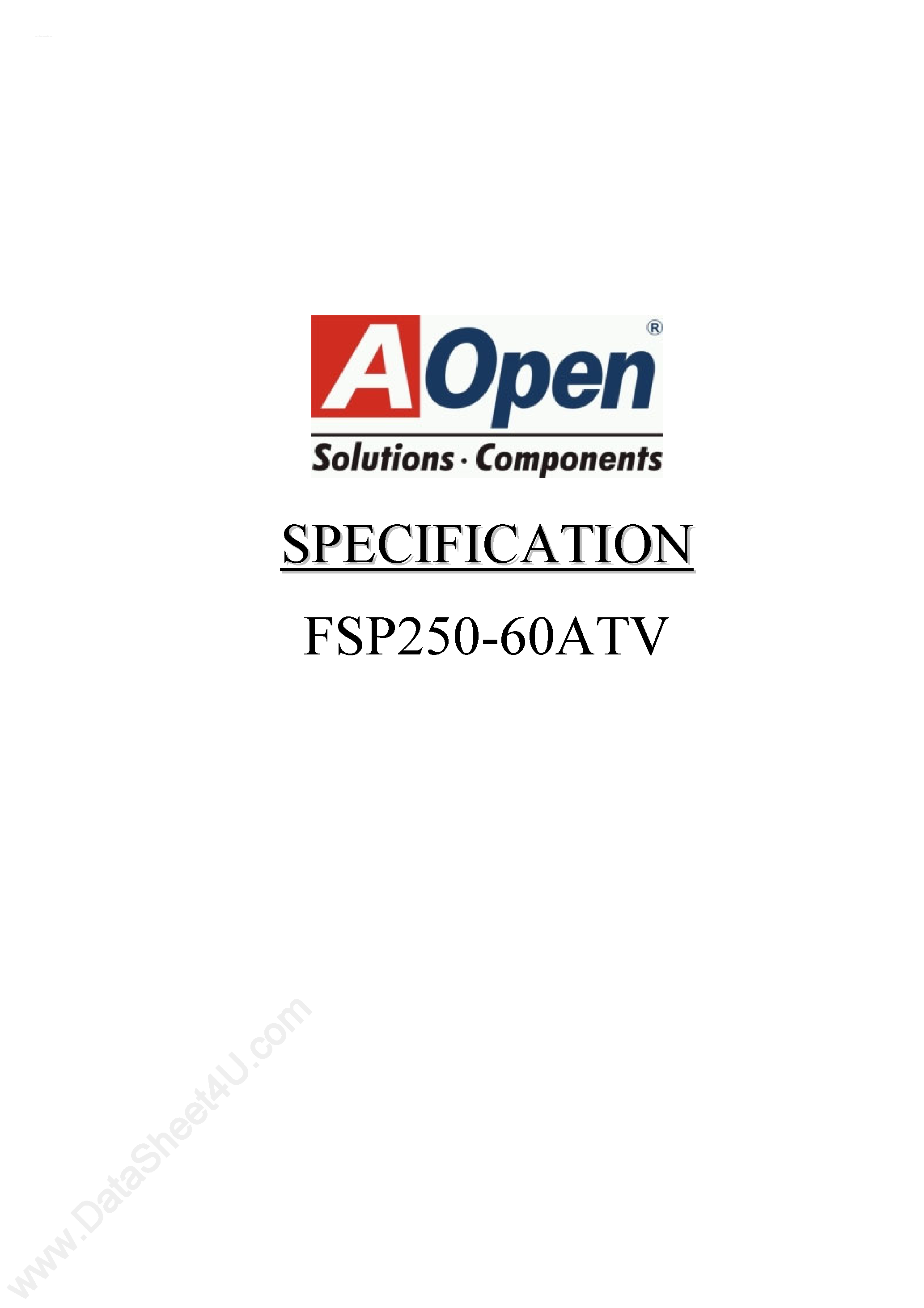 Datasheet FSP250-60ATV - Specification page 1