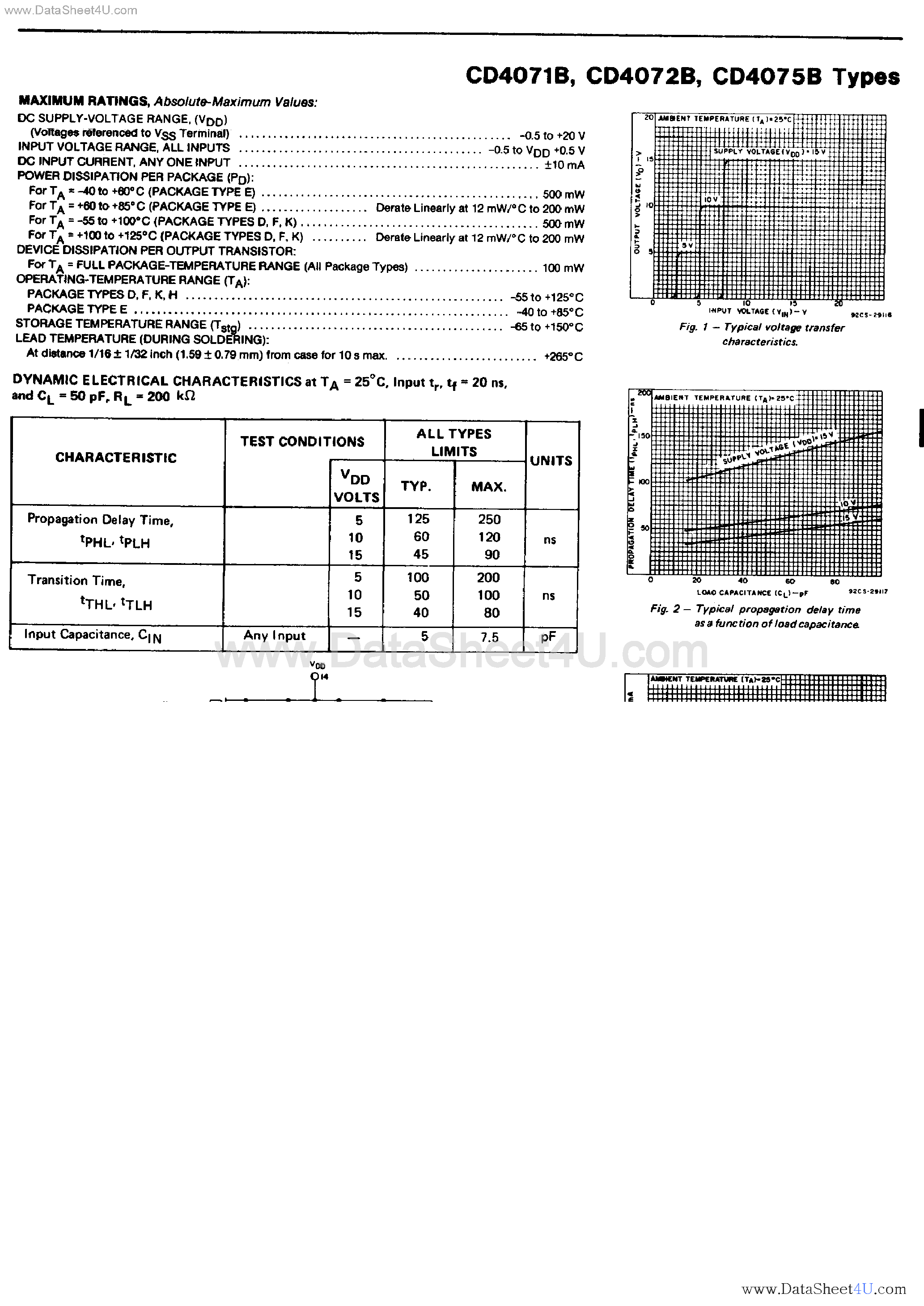 Datasheet CD4071B - (CD4071B - CD4075B) CMOS OR Gates page 2
