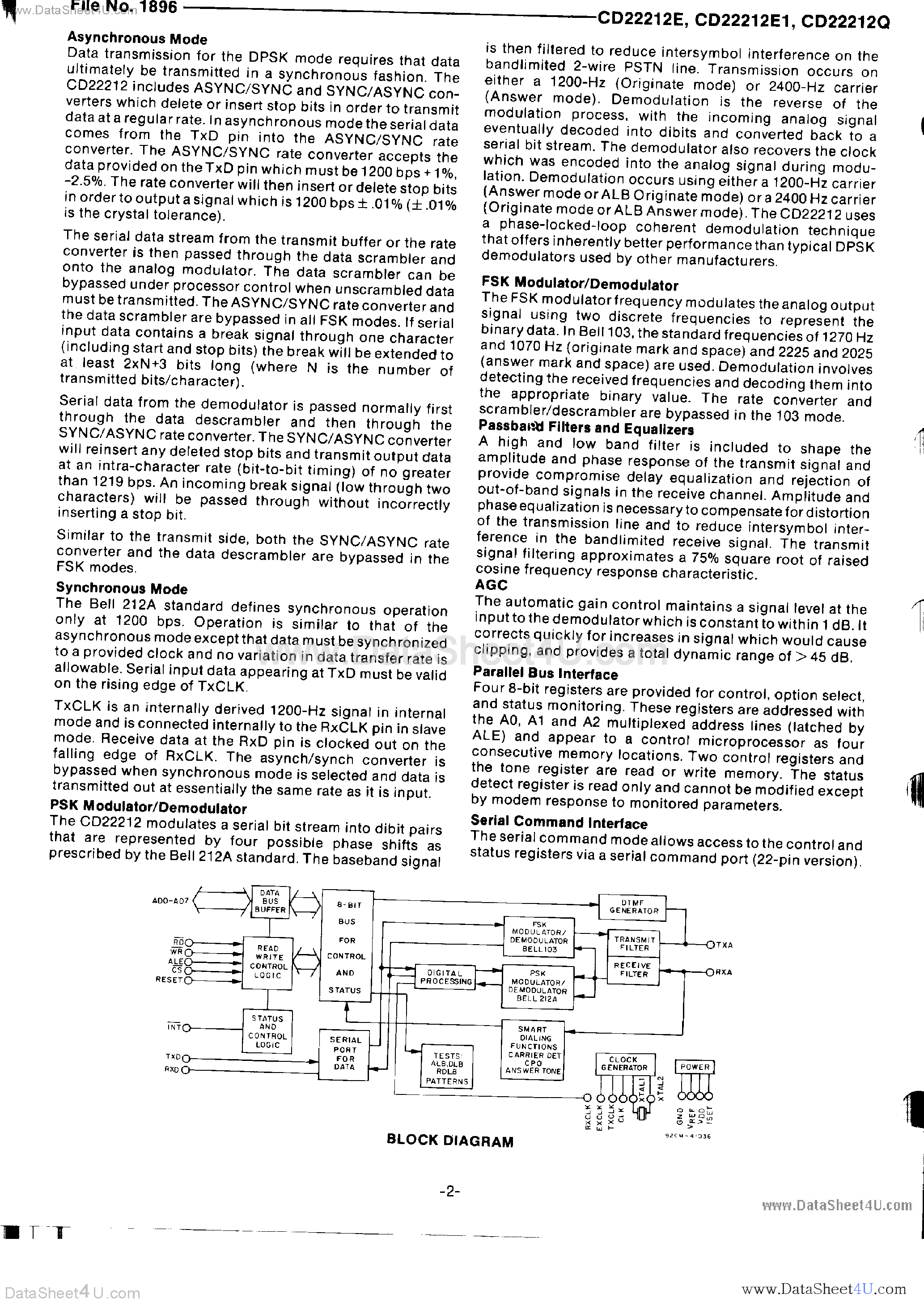Даташит CD22212E - (CD22212xx) CMOS Logic Integrated Circuits страница 2