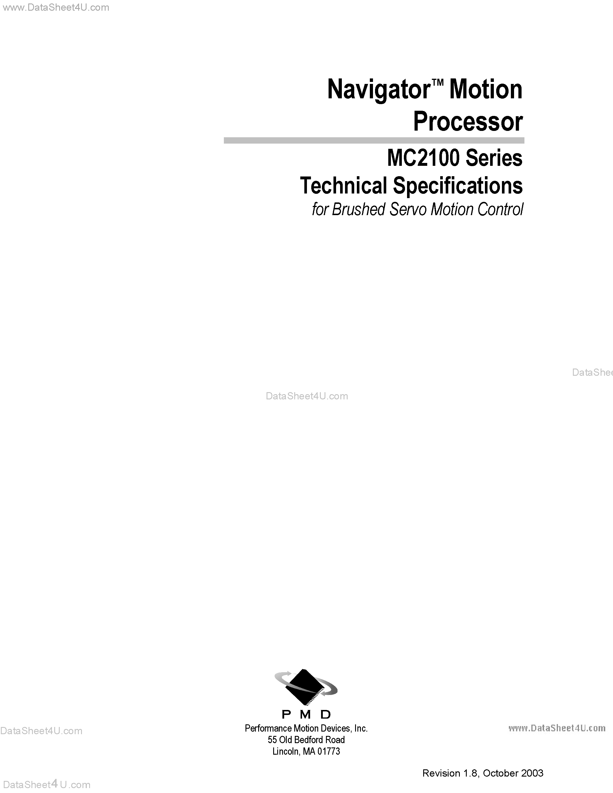 Datasheet MC2100 - Motion Processors page 1