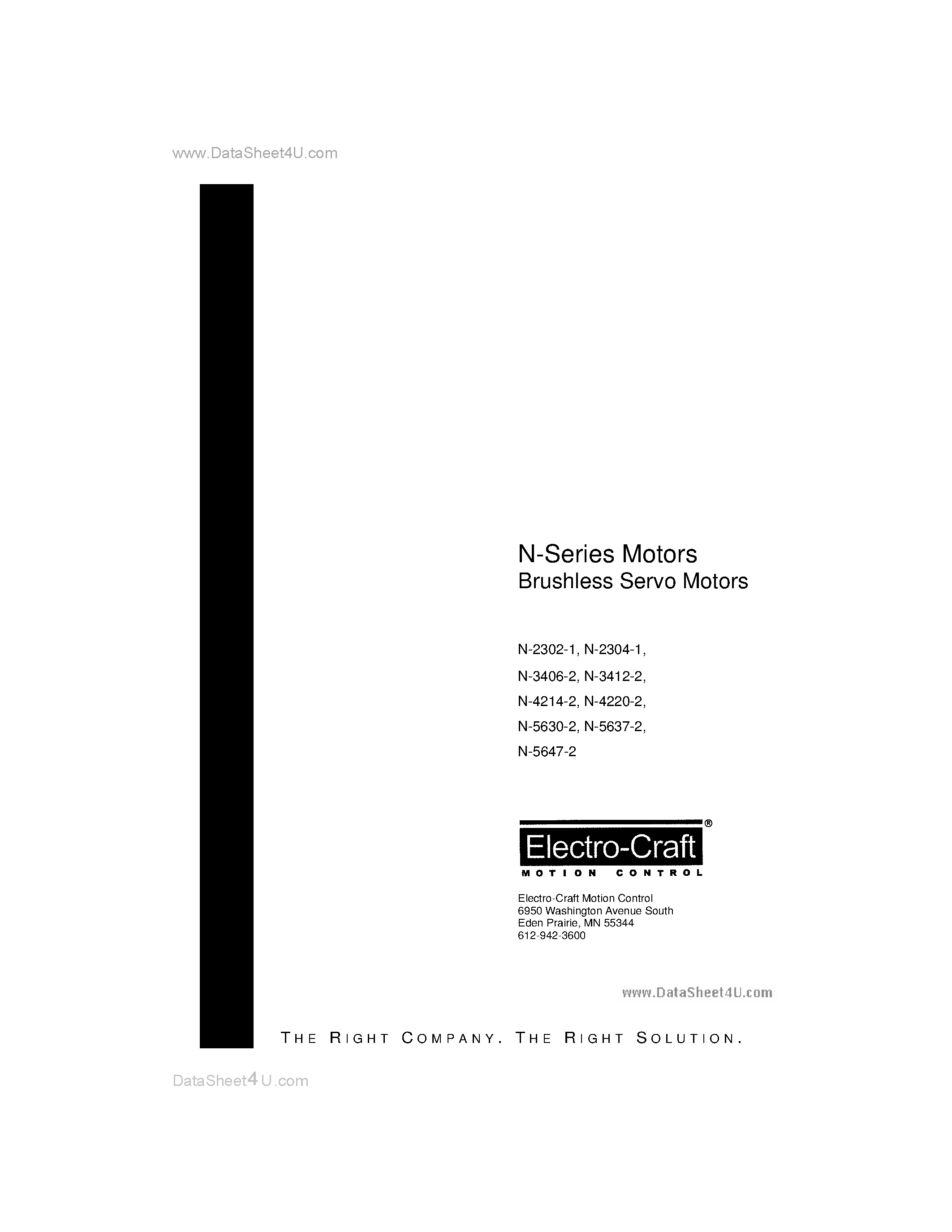 Datasheet N-3406-2 - (N-Series) Motors Brushless Servo Motors page 1