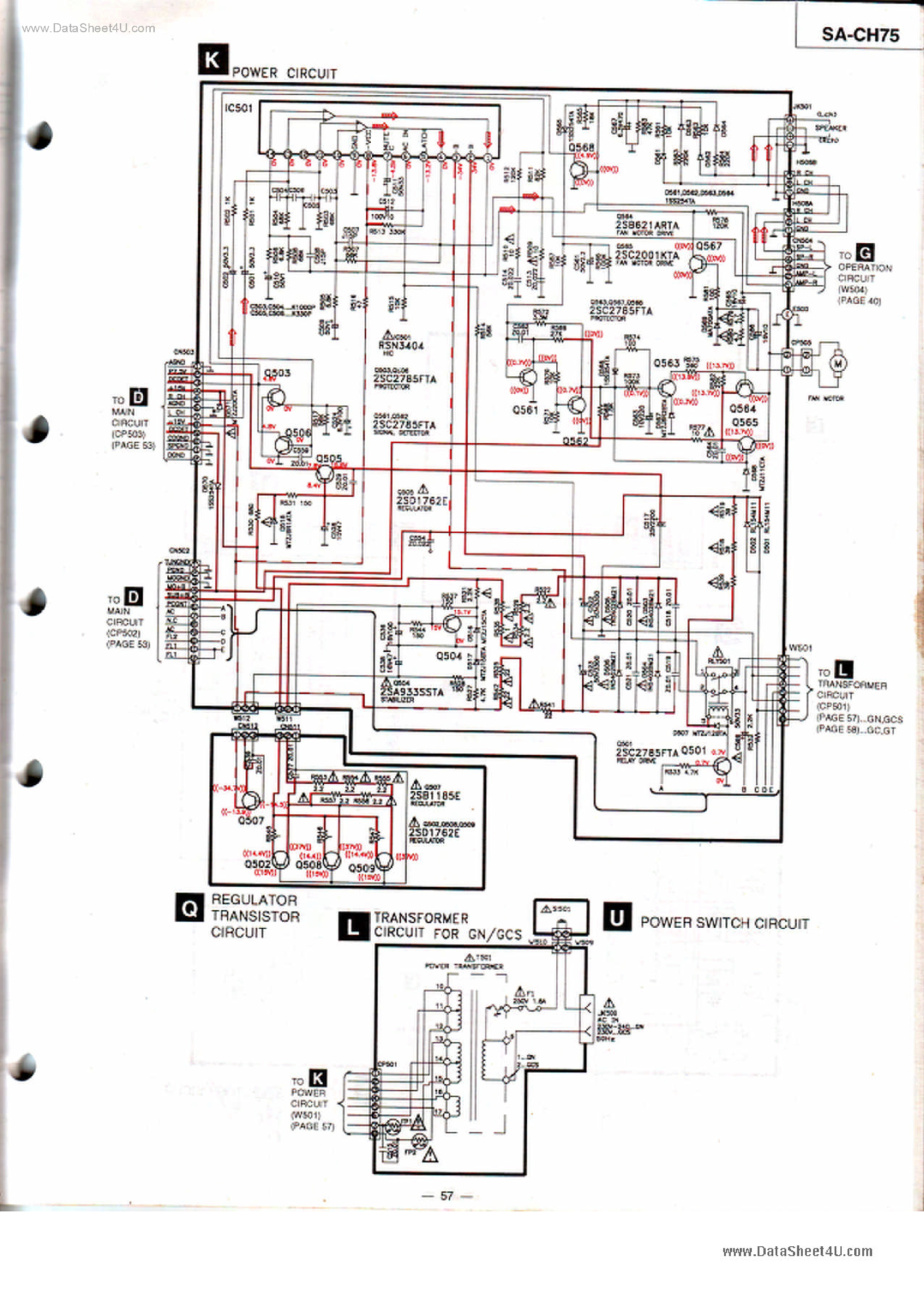 Datasheet RSN3404 - AUDIO Output IC Power Circuit SA-CH75 page 1