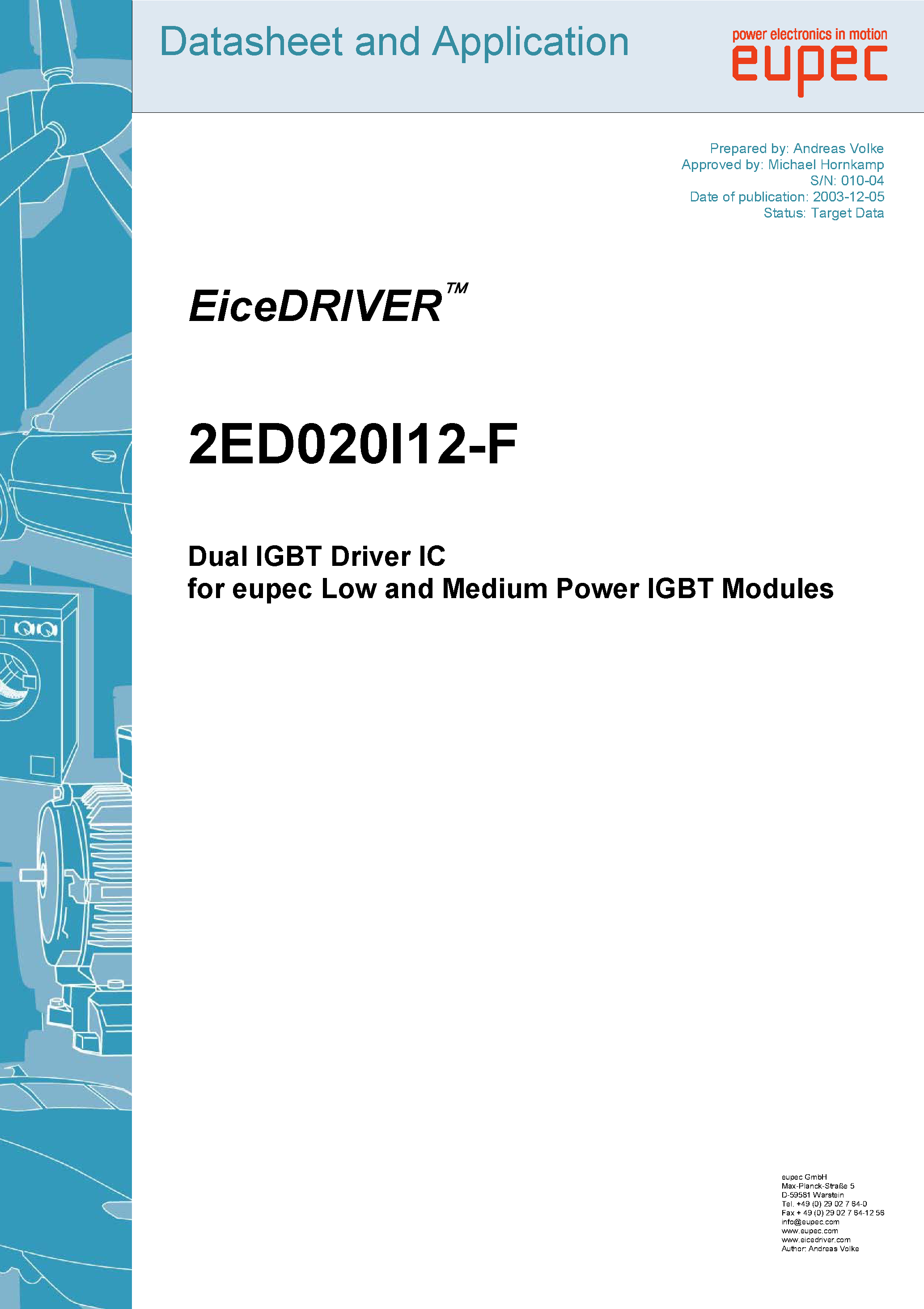 Datasheet 2ED020I12-F - Dual IGBT Driver IC page 1