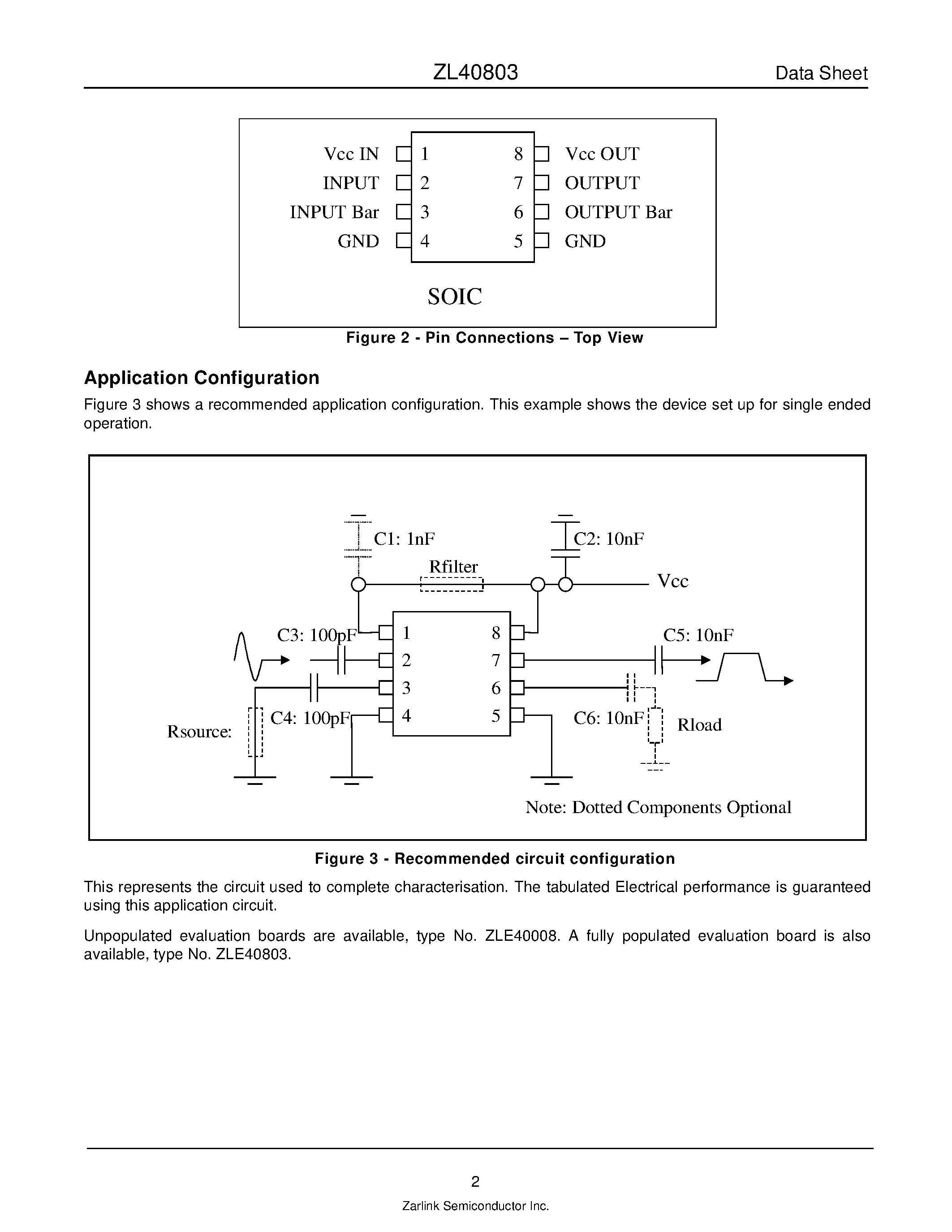 Datasheet ZL40803 - 6 GHz FIXED MODULUS DEVIDE 2 page 2