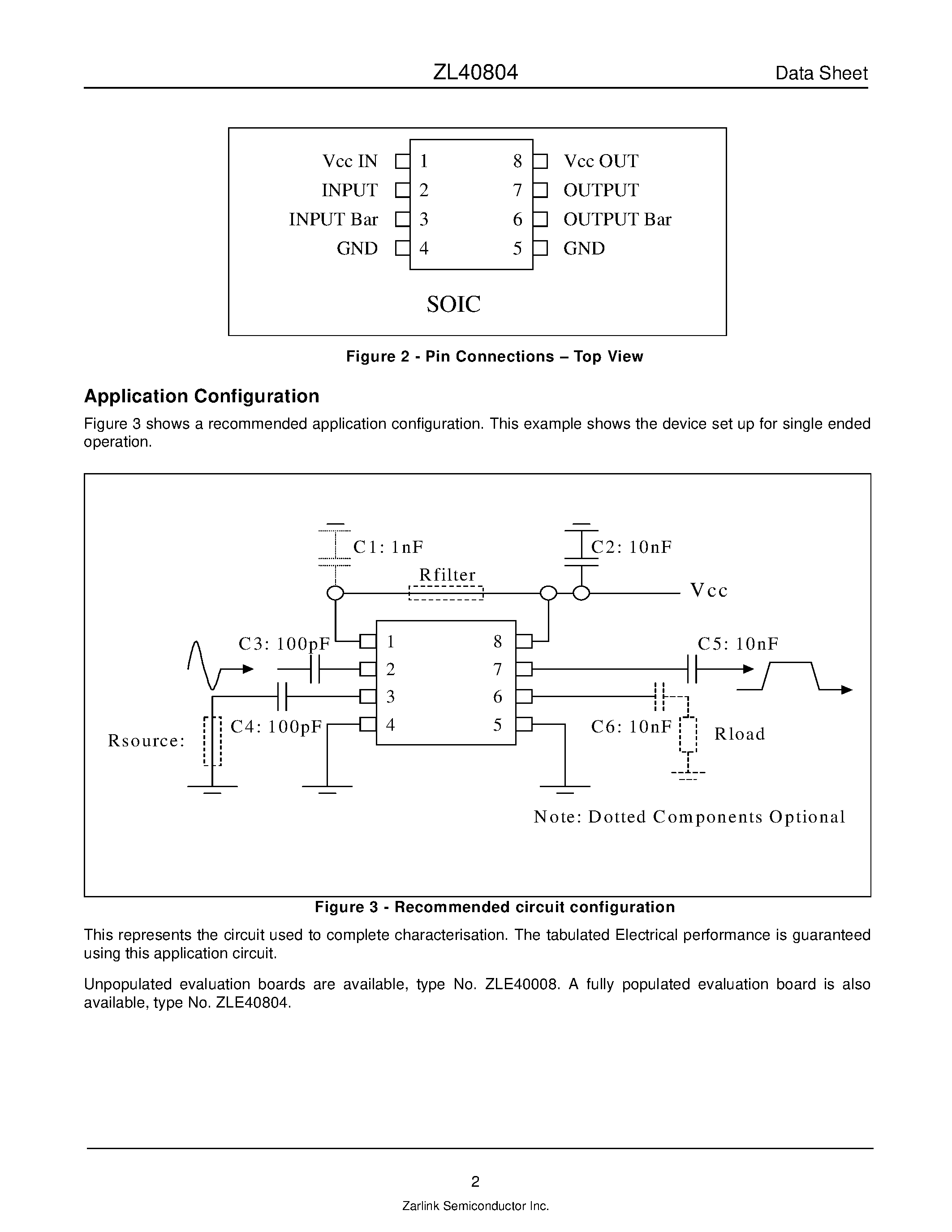 Даташит ZL40804 - 6 GHz FIXED MODULUS DEVIDE 4 страница 2