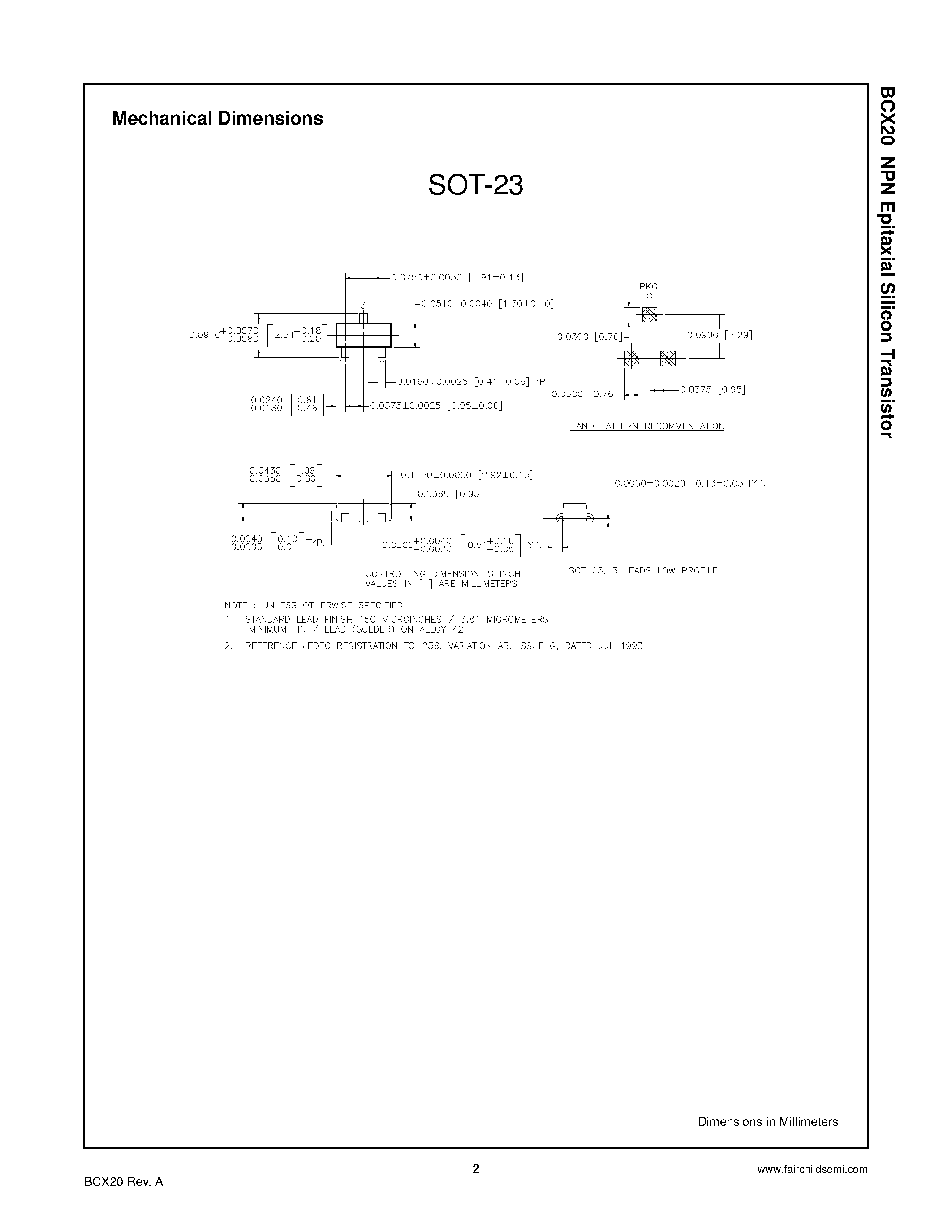 Datasheet BCX20 - NPN Epitaxial Silicon Transistor Switching and Amplifier Applications page 2