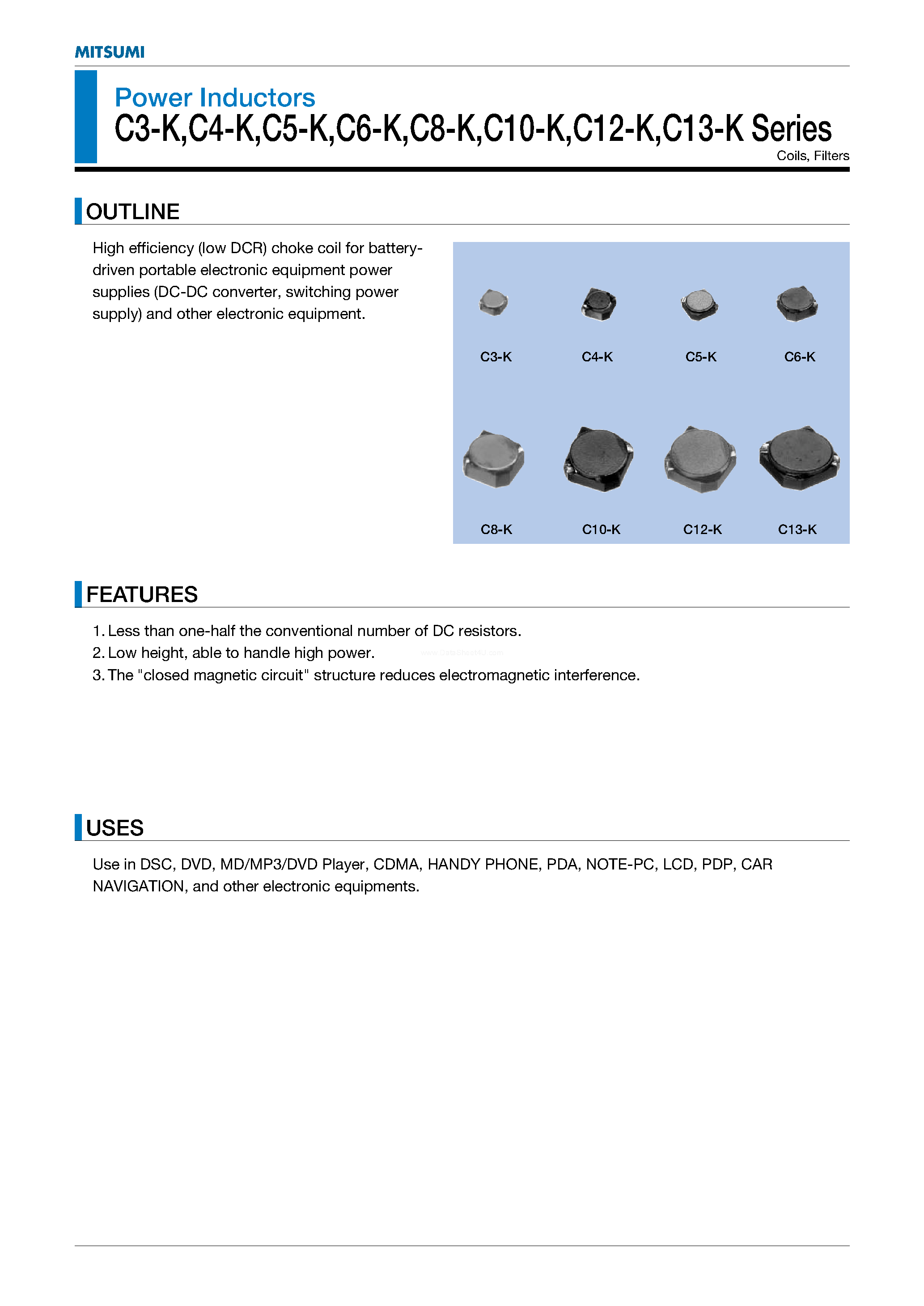 Datasheet C10-K - Power Inductors page 1