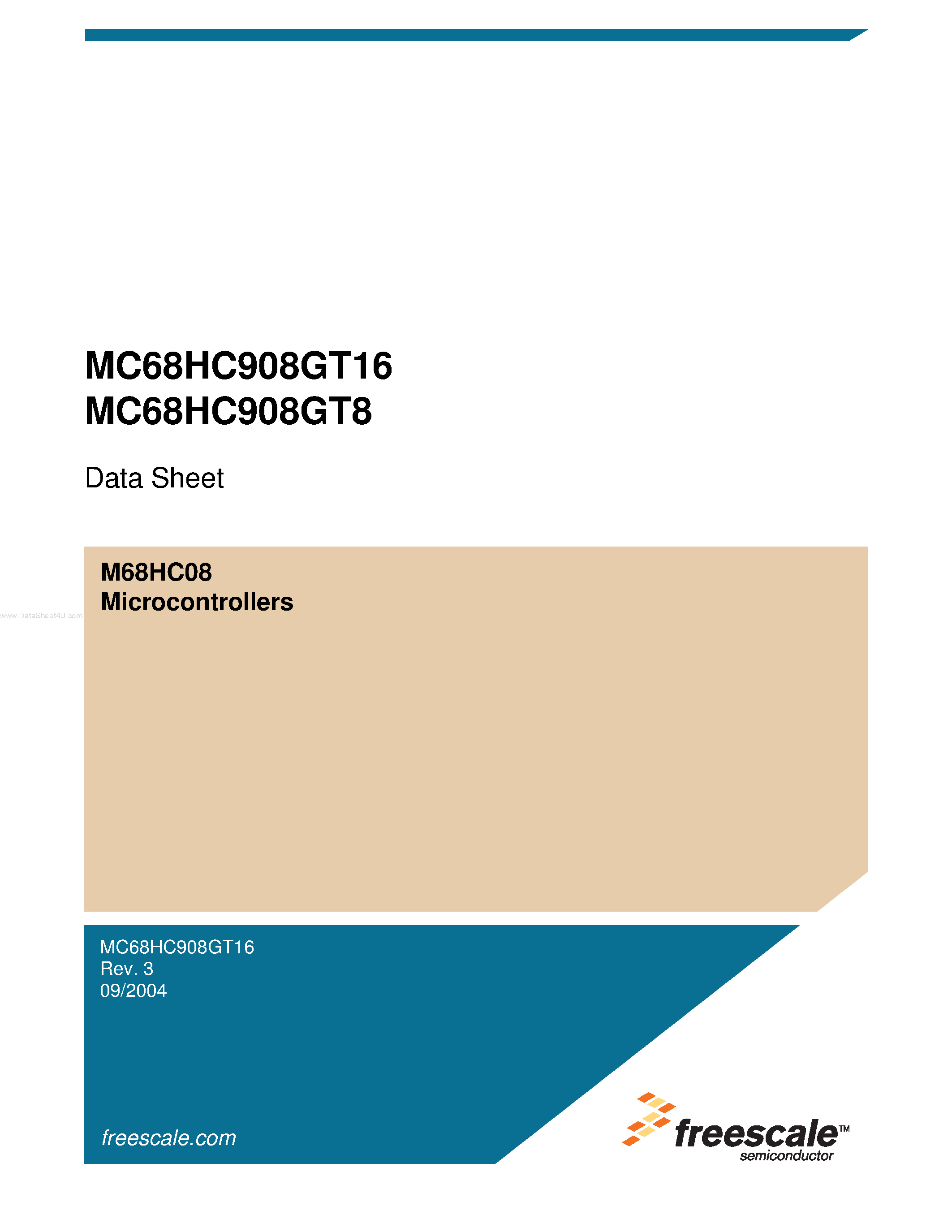 Datasheet MC908GT16 - (MC908GT8 / MC908GT16) Microcontrollers page 1