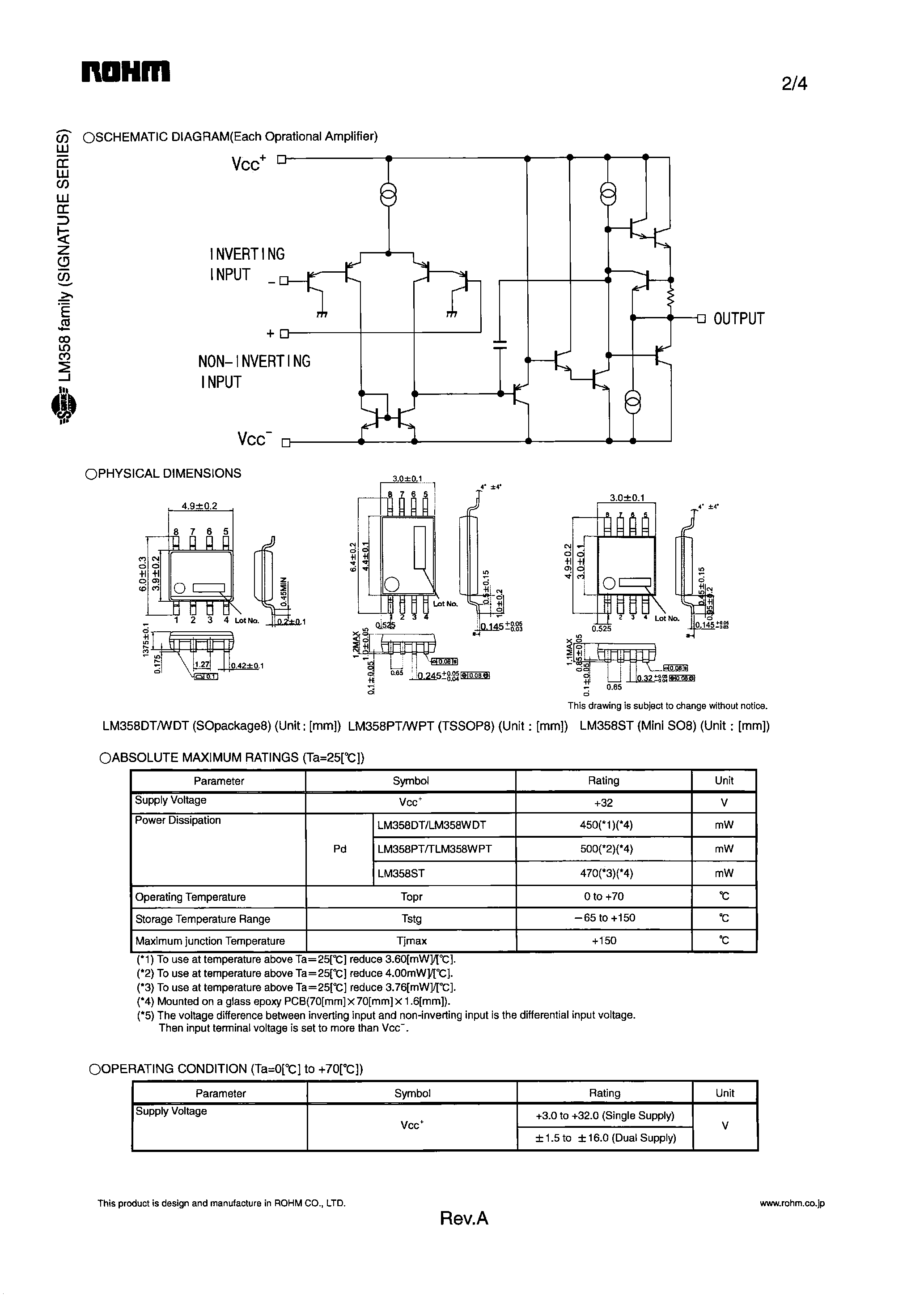 Datasheet LM358DT - (LM358xx) SILICON MONNOLITHIC INTEGRATED CIRCUIT page 2