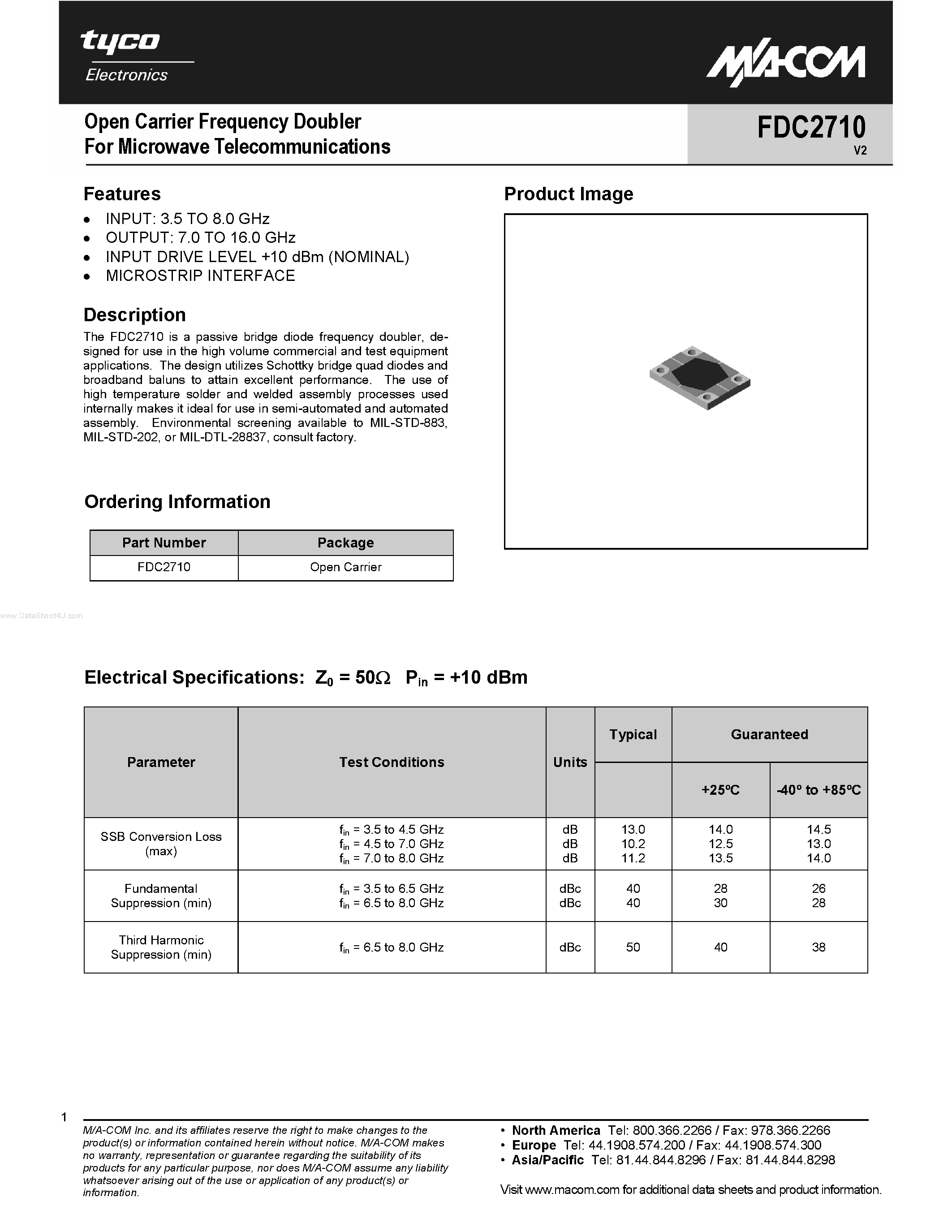 Datasheet FDC2710 - Open Carrier Frequency Doubler page 1