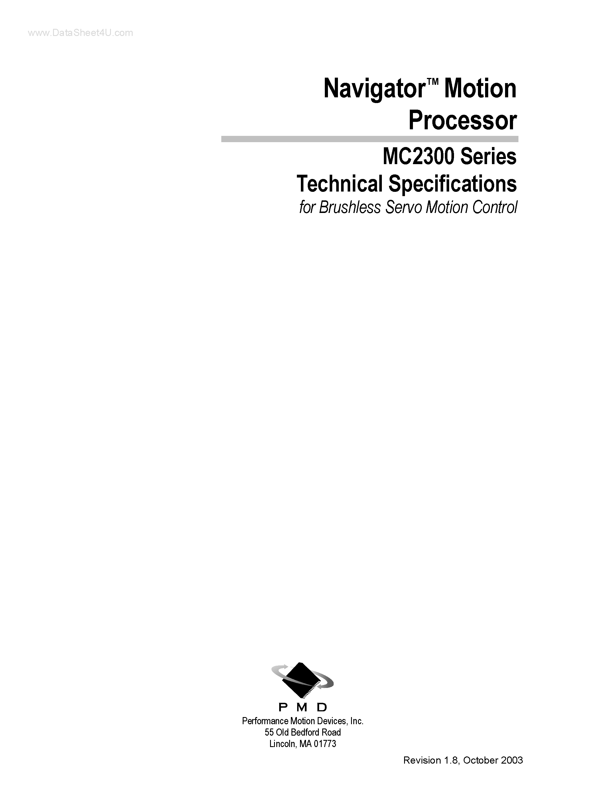 Datasheet MC2300 - Navigator Motion Processor page 1