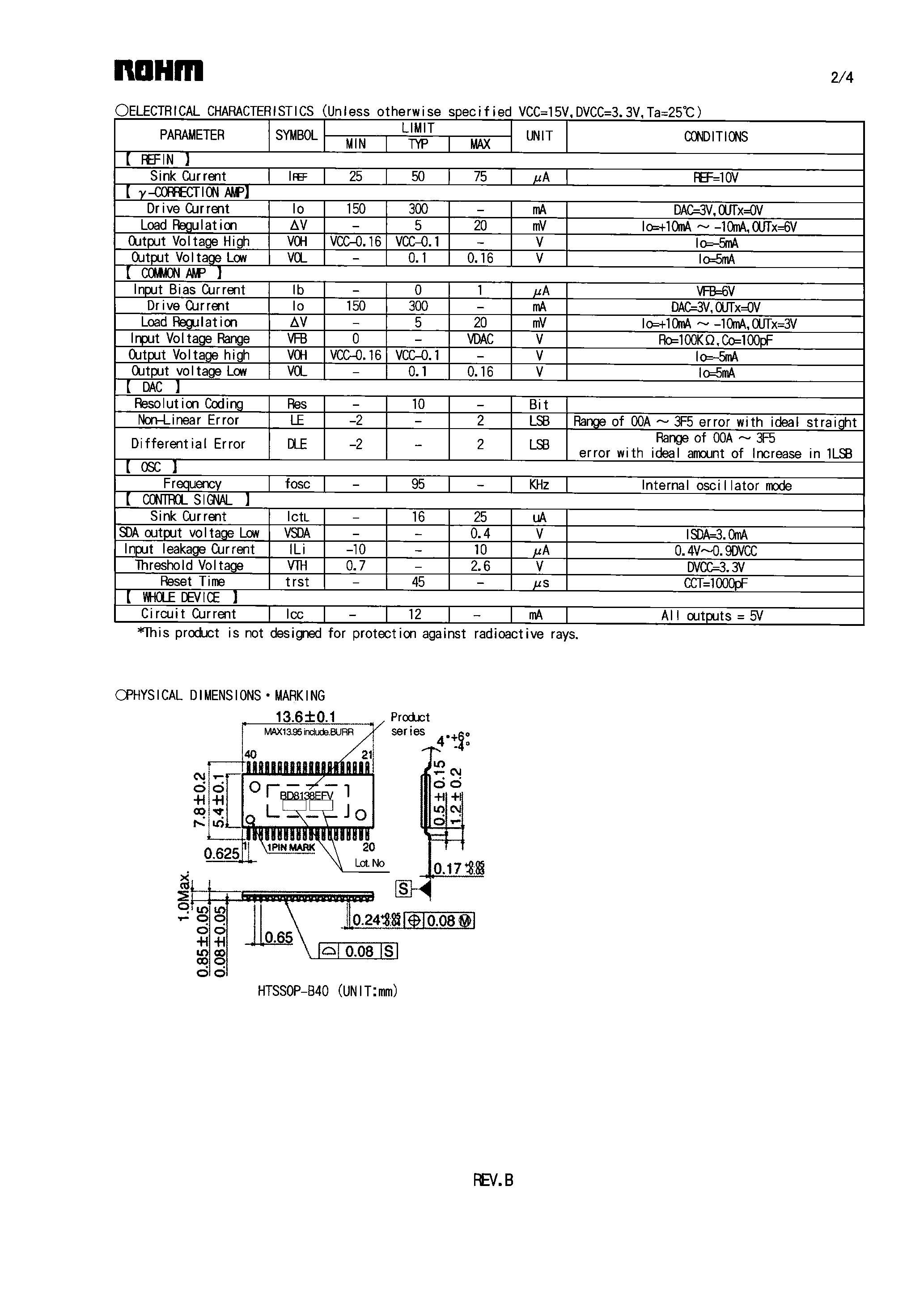 Datasheet BD8138EFV - y-correction IC page 2