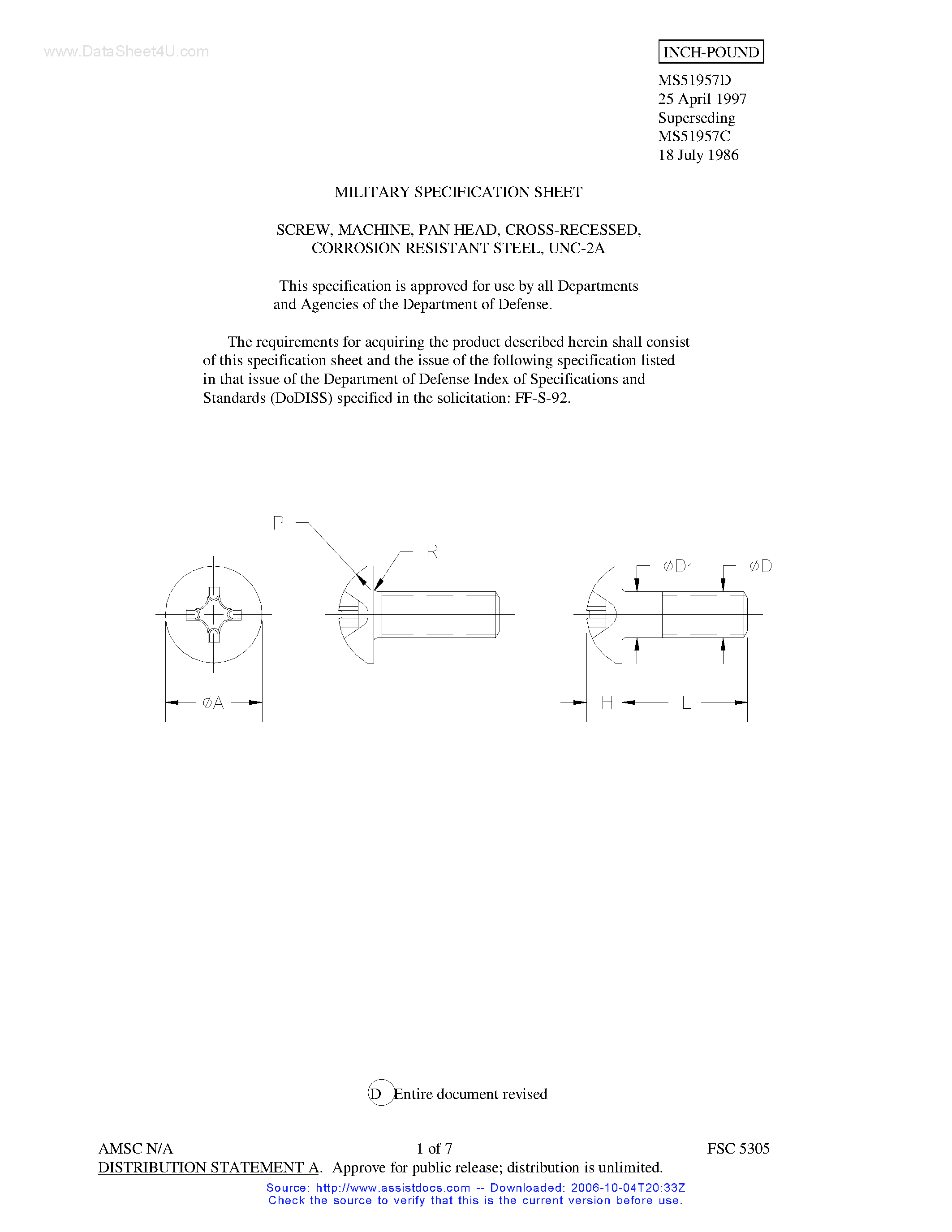 Datasheet MS51957D - Corrosion Resistant Steel page 1